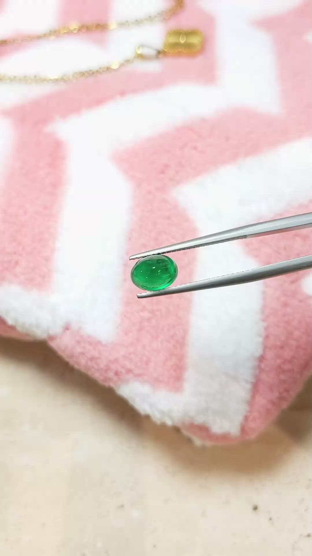 1.96 Ct. Cabochon Emerald from Pakistan Size Video