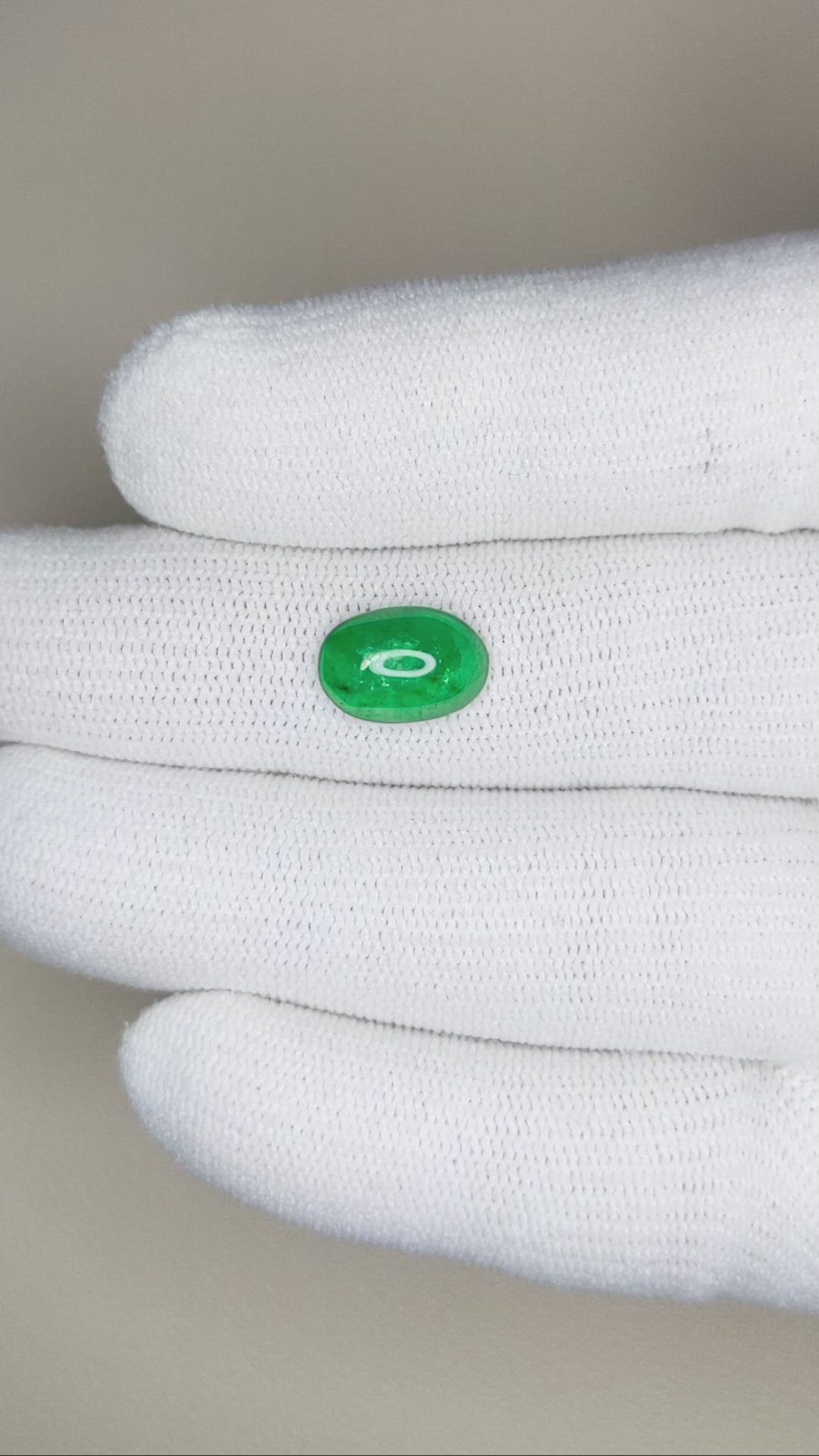 1.67 Ct. Cabochon Emerald from Pakistan Size Video