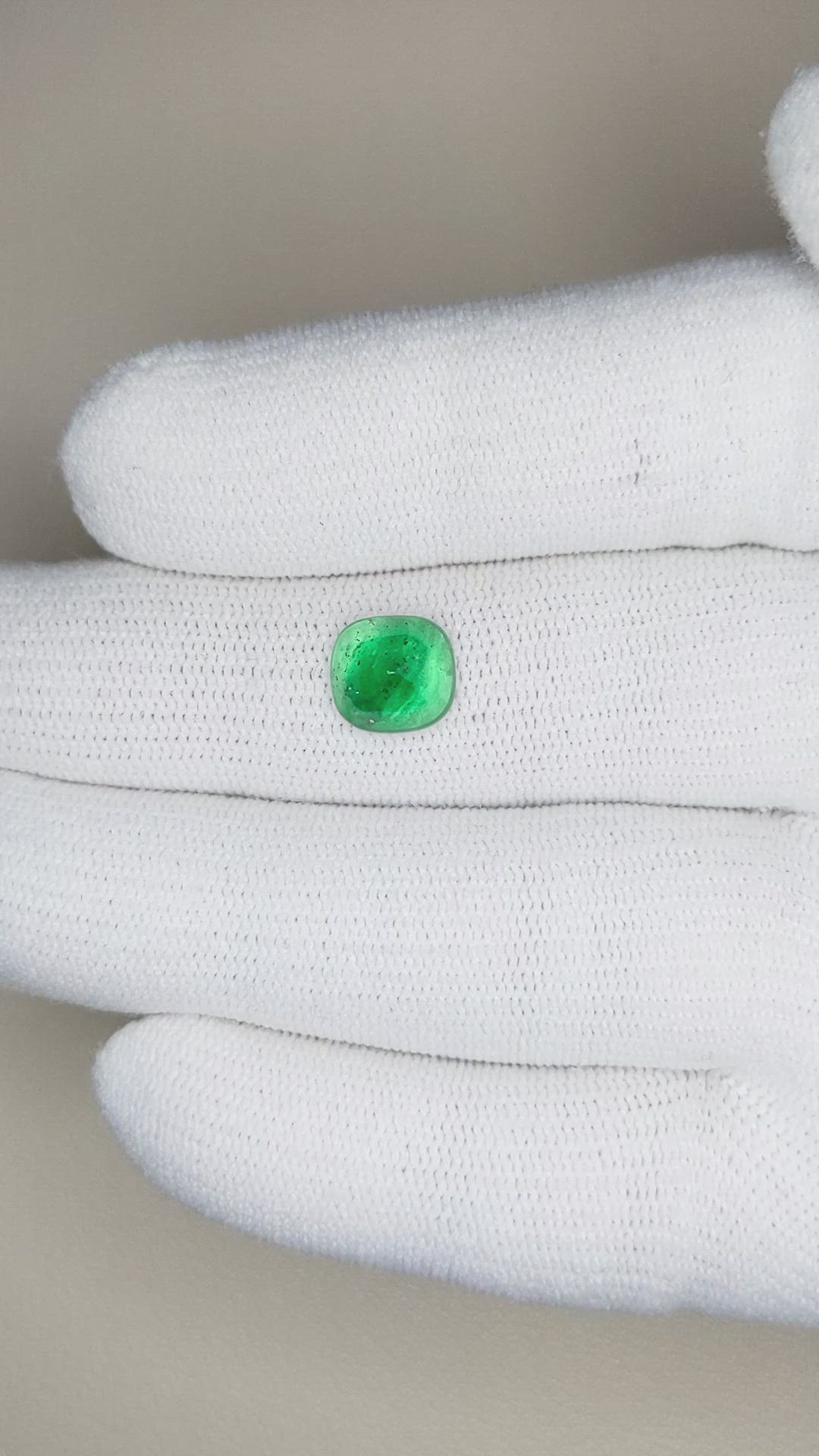 1.71 Ct. Cabochon Emerald from Pakistan Size Video
