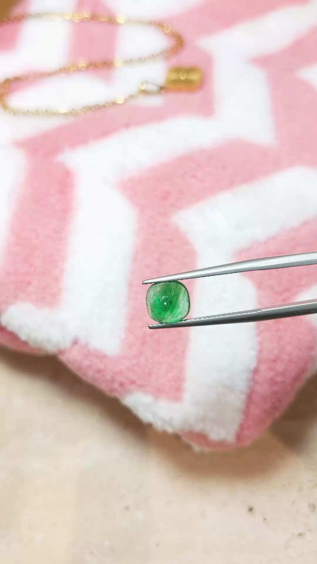 1.71 Ct. Cabochon Emerald from Pakistan Size Video