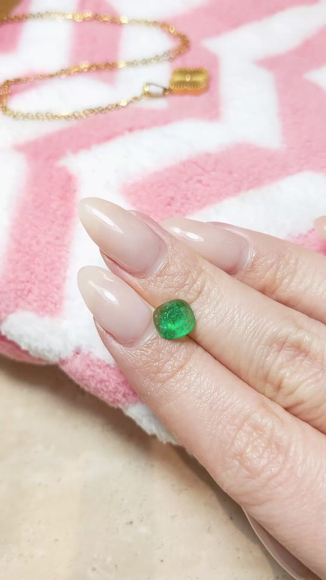1.71 Ct. Cabochon Emerald from Pakistan Size Video