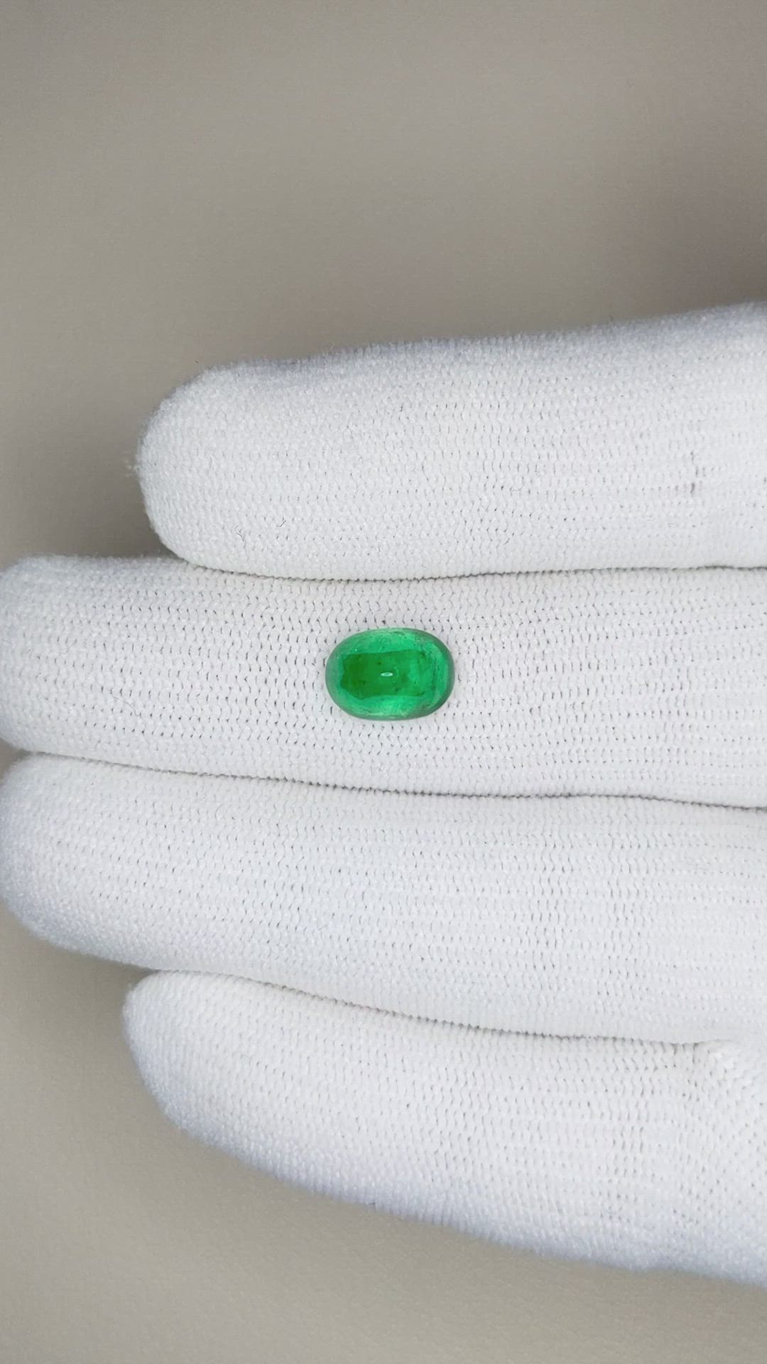 1.83 Ct. Cabochon Emerald from Pakistan Size Video