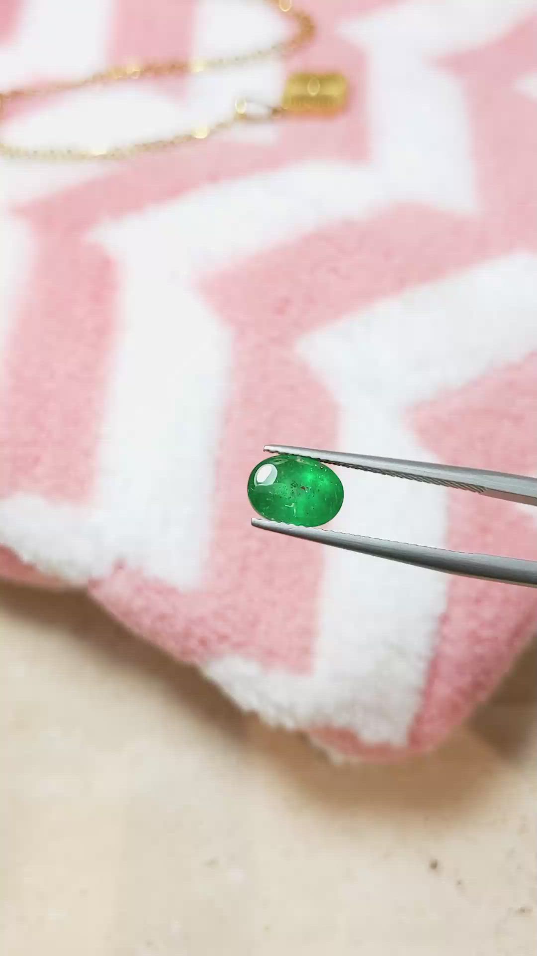 1.83 Ct. Cabochon Emerald from Pakistan Size Video