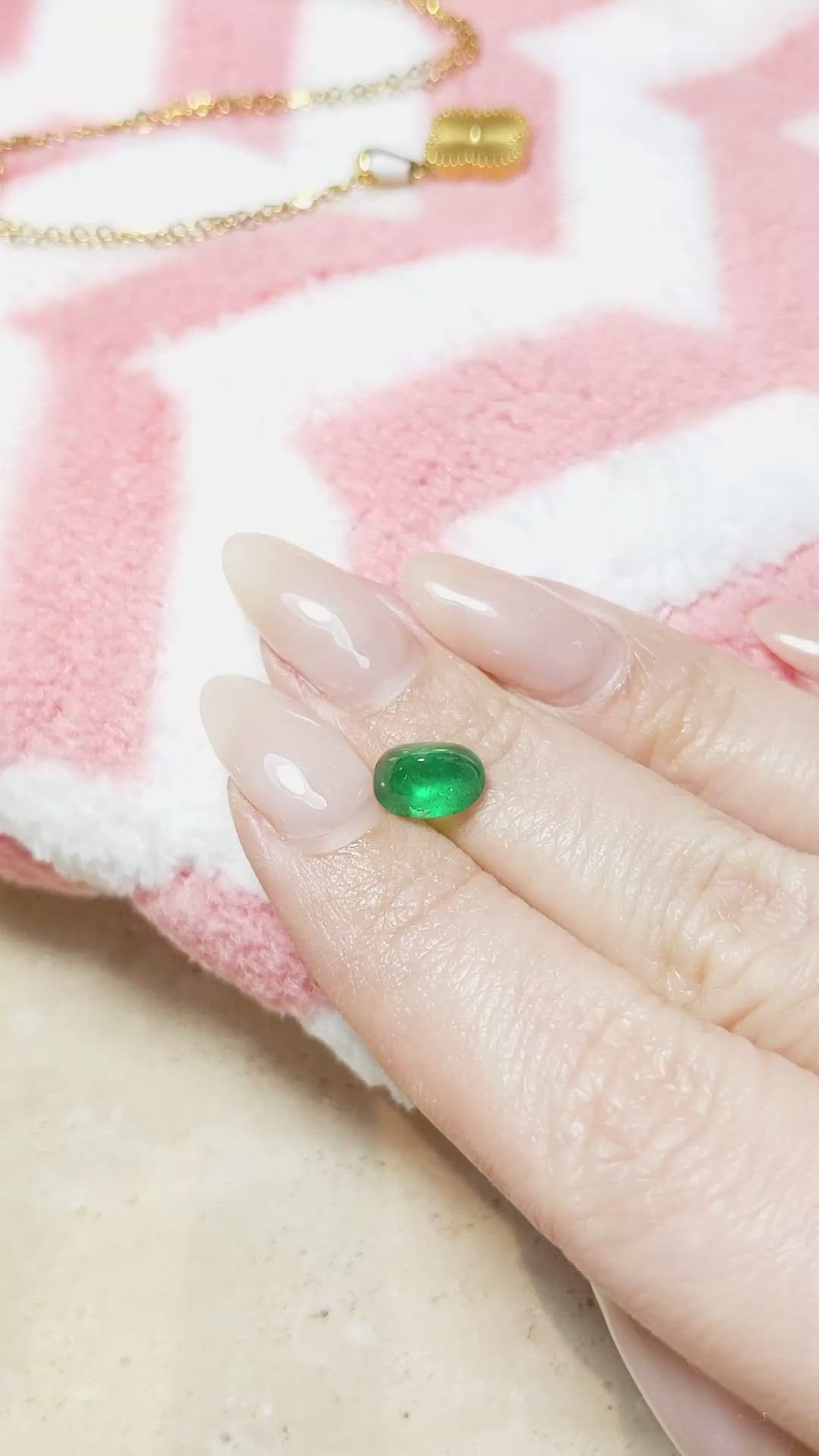 1.83 Ct. Cabochon Emerald from Pakistan Size Video