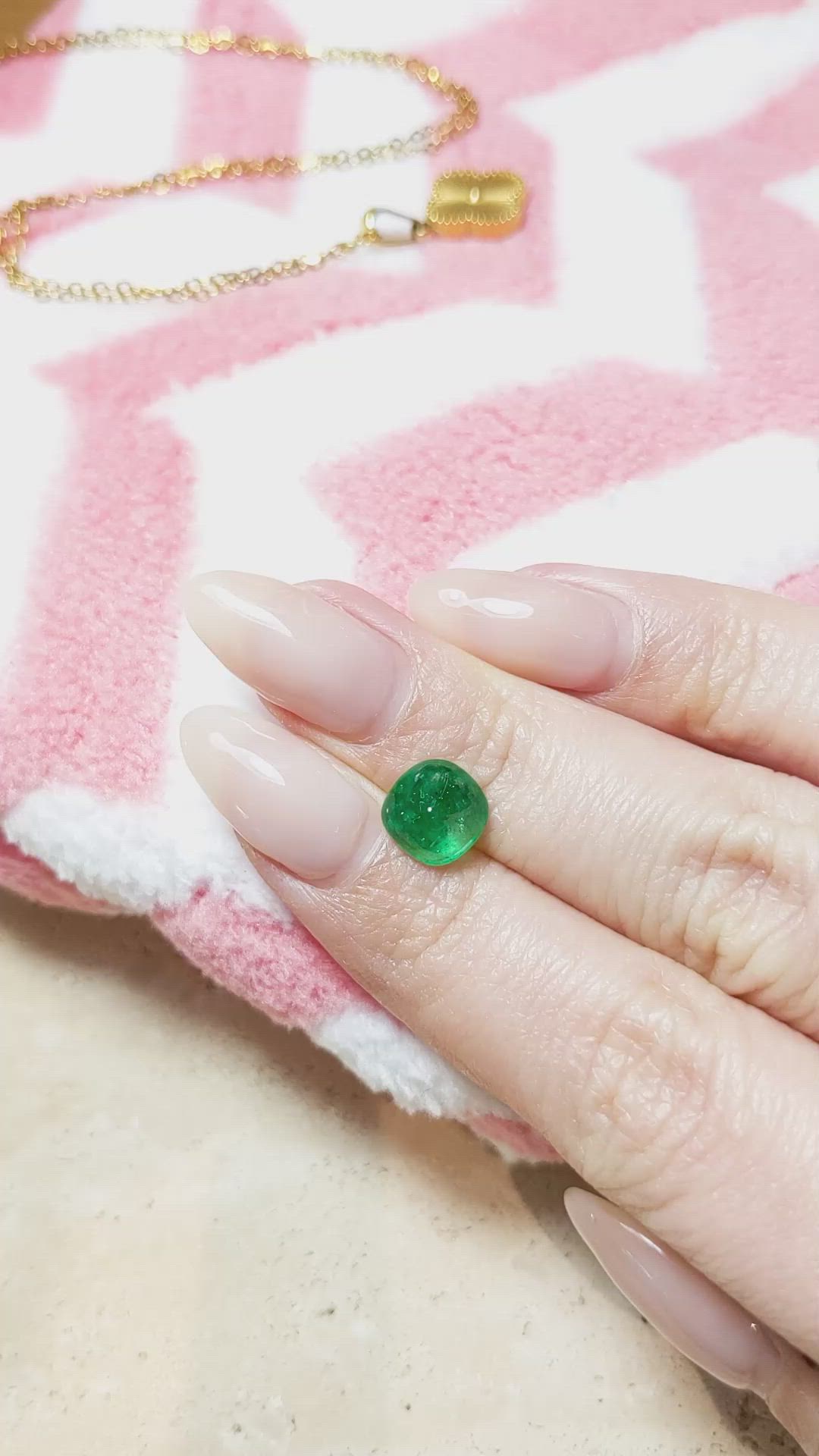 2.08 Ct. Cabochon Emerald from Pakistan Size Video