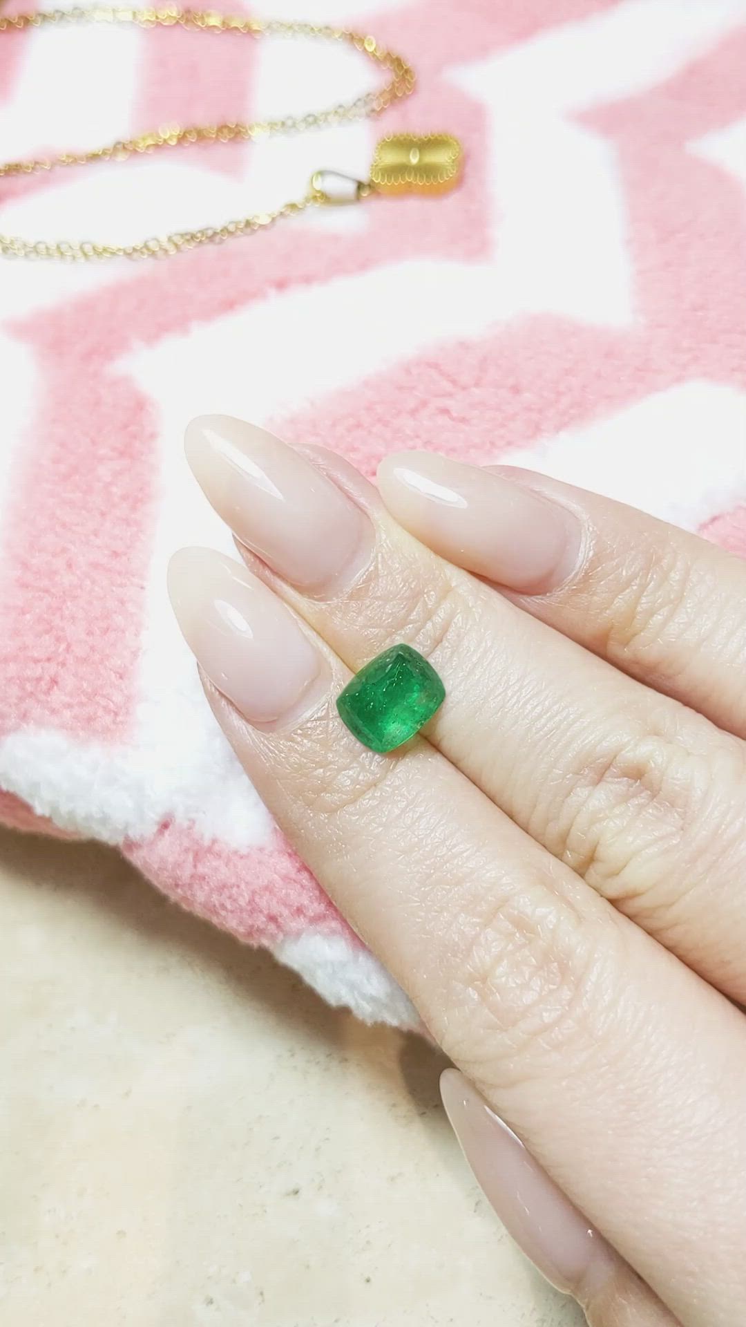 2.28 Ct. Cabochon Emerald from Pakistan Size Video