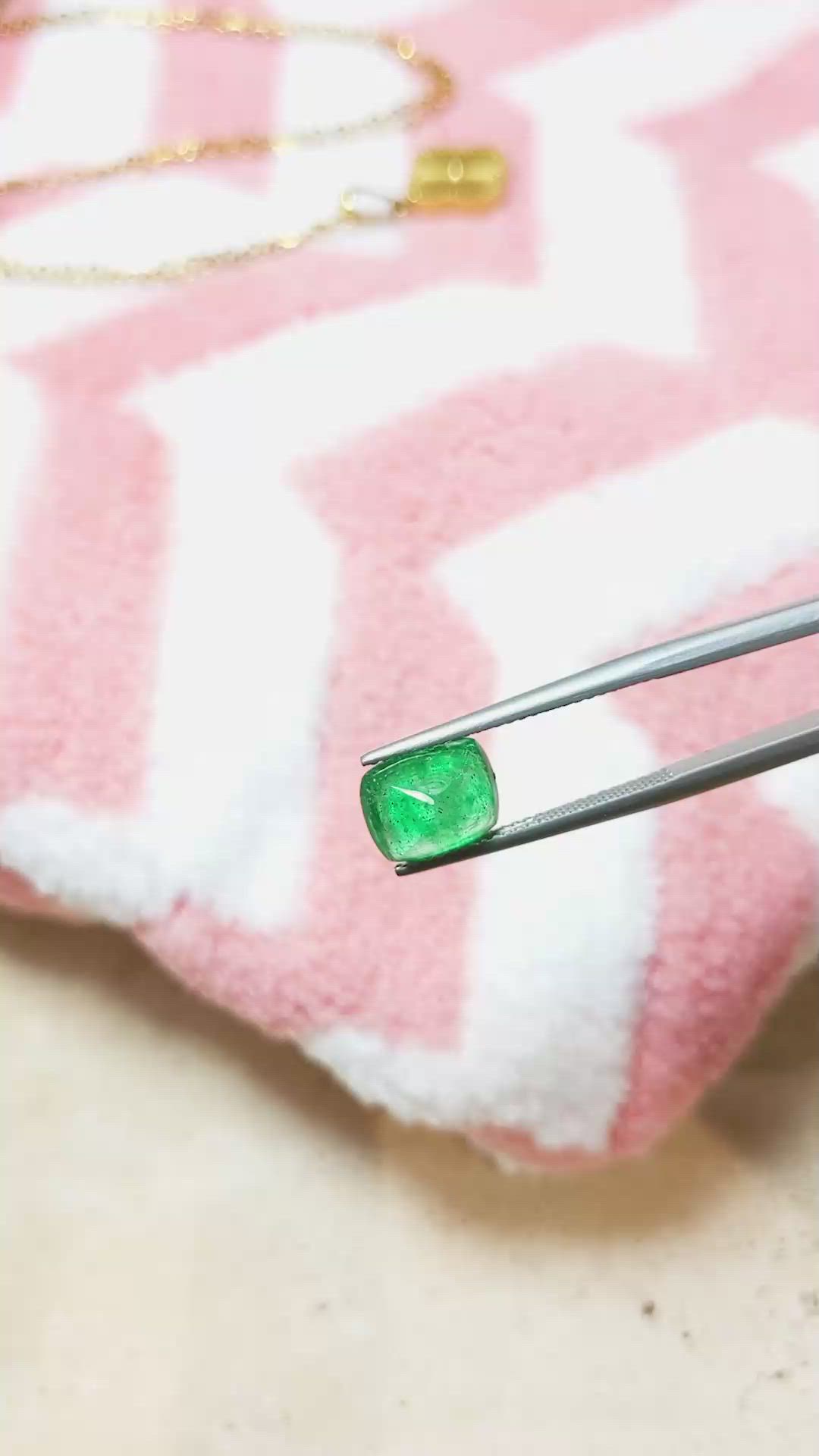 2.28 Ct. Cabochon Emerald from Pakistan Size Video