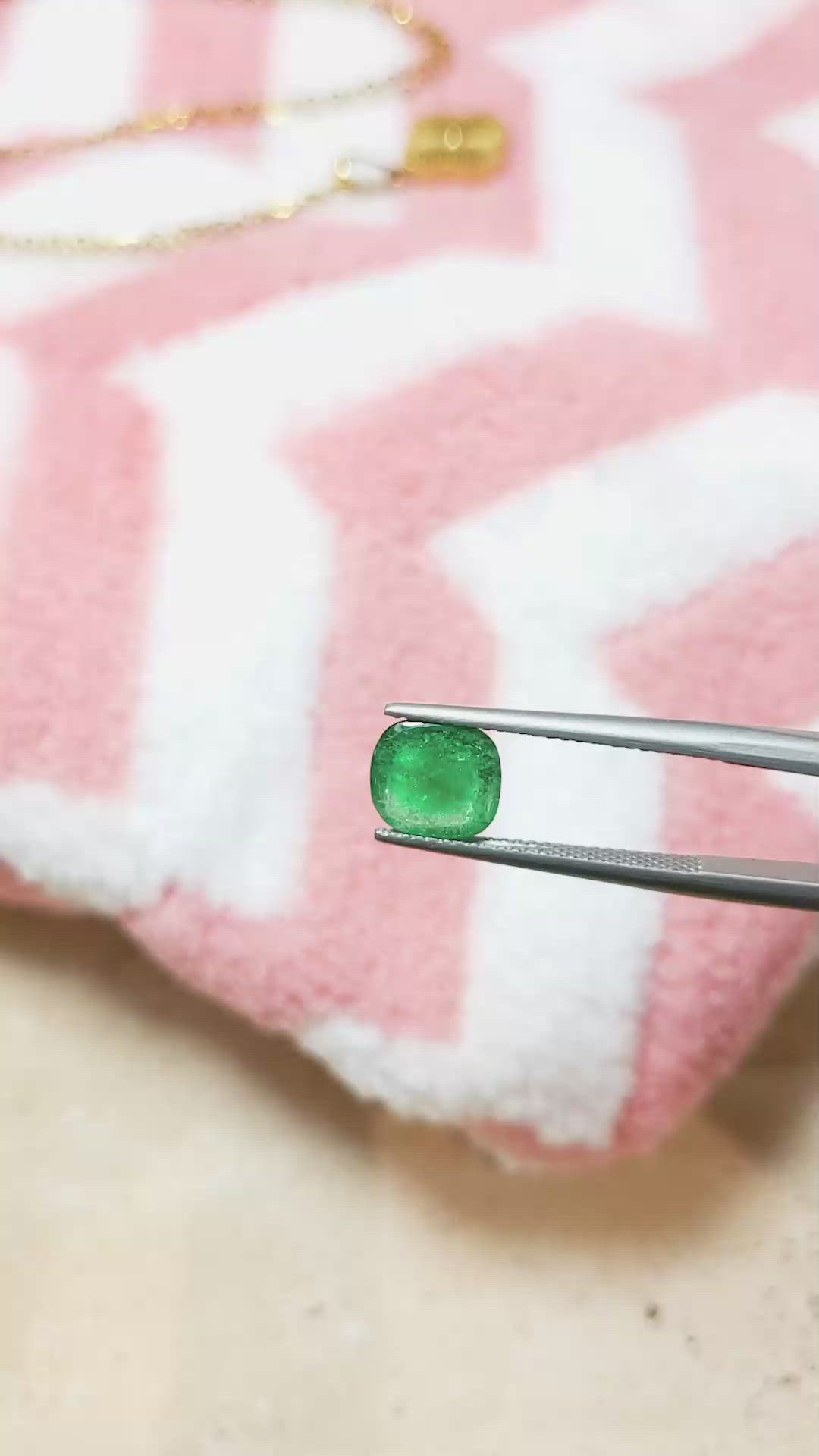 1.68 Ct. Cabochon Emerald from Pakistan Size Video