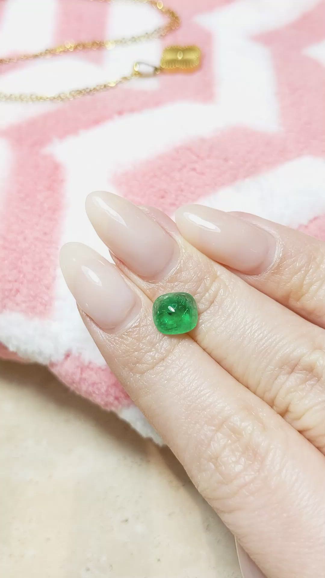 1.68 Ct. Cabochon Emerald from Pakistan Size Video