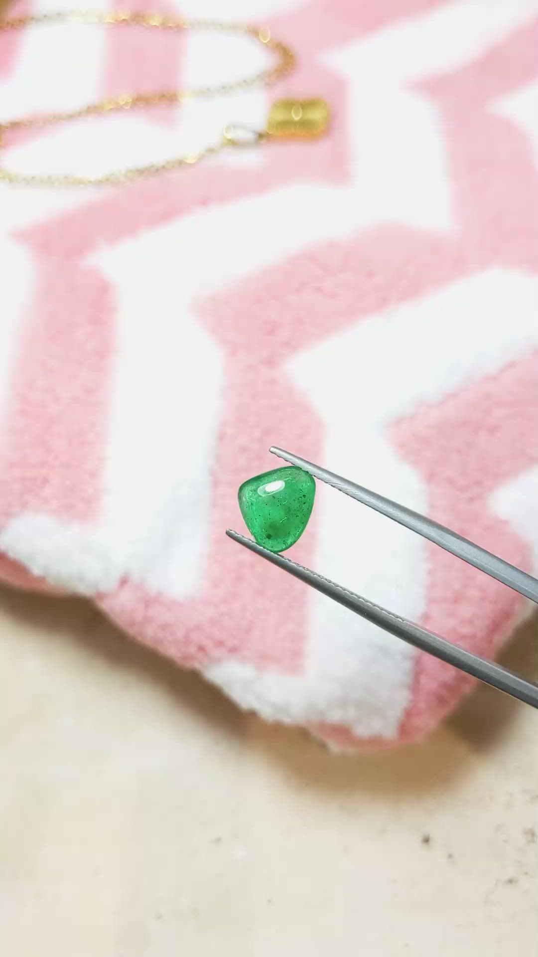 1.65 Ct. Cabochon Emerald from Pakistan Size Video