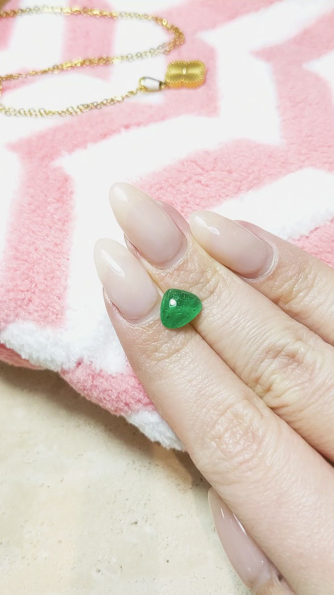 1.65 Ct. Cabochon Emerald from Pakistan Size Video