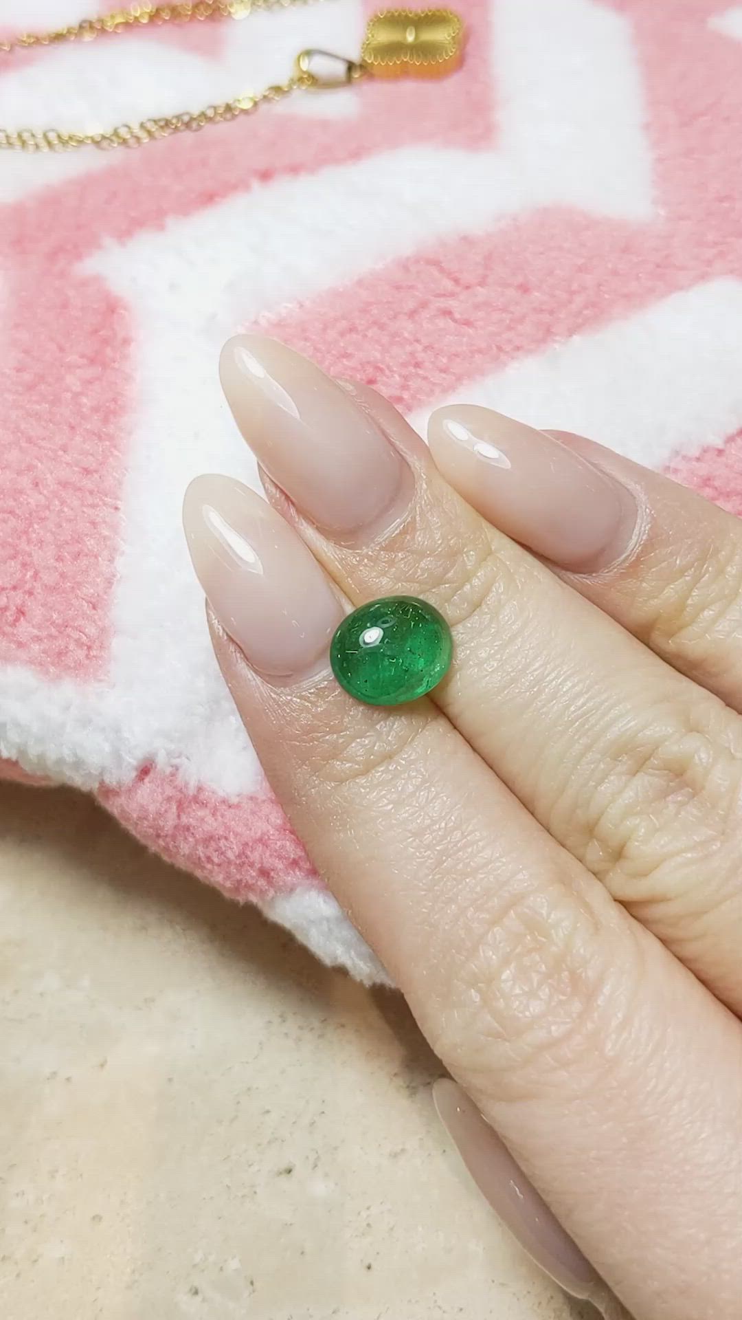 2.45 Ct. Cabochon Emerald from Pakistan Size Video