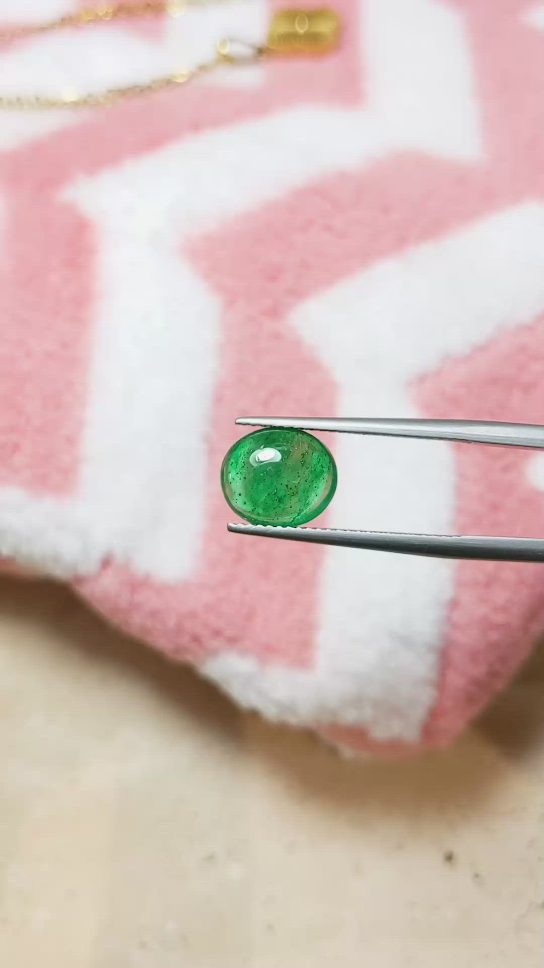 2.45 Ct. Cabochon Emerald from Pakistan Size Video