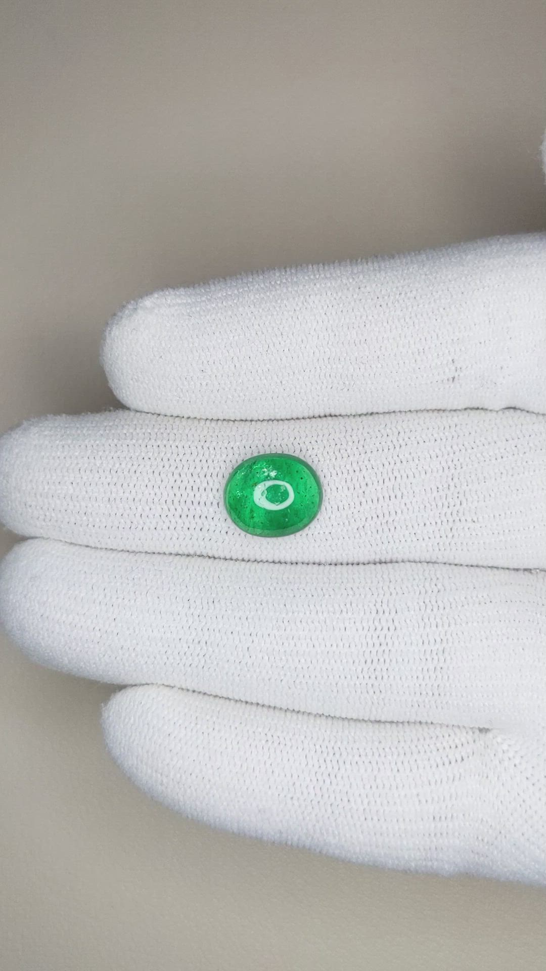 2.45 Ct. Cabochon Emerald from Pakistan Size Video
