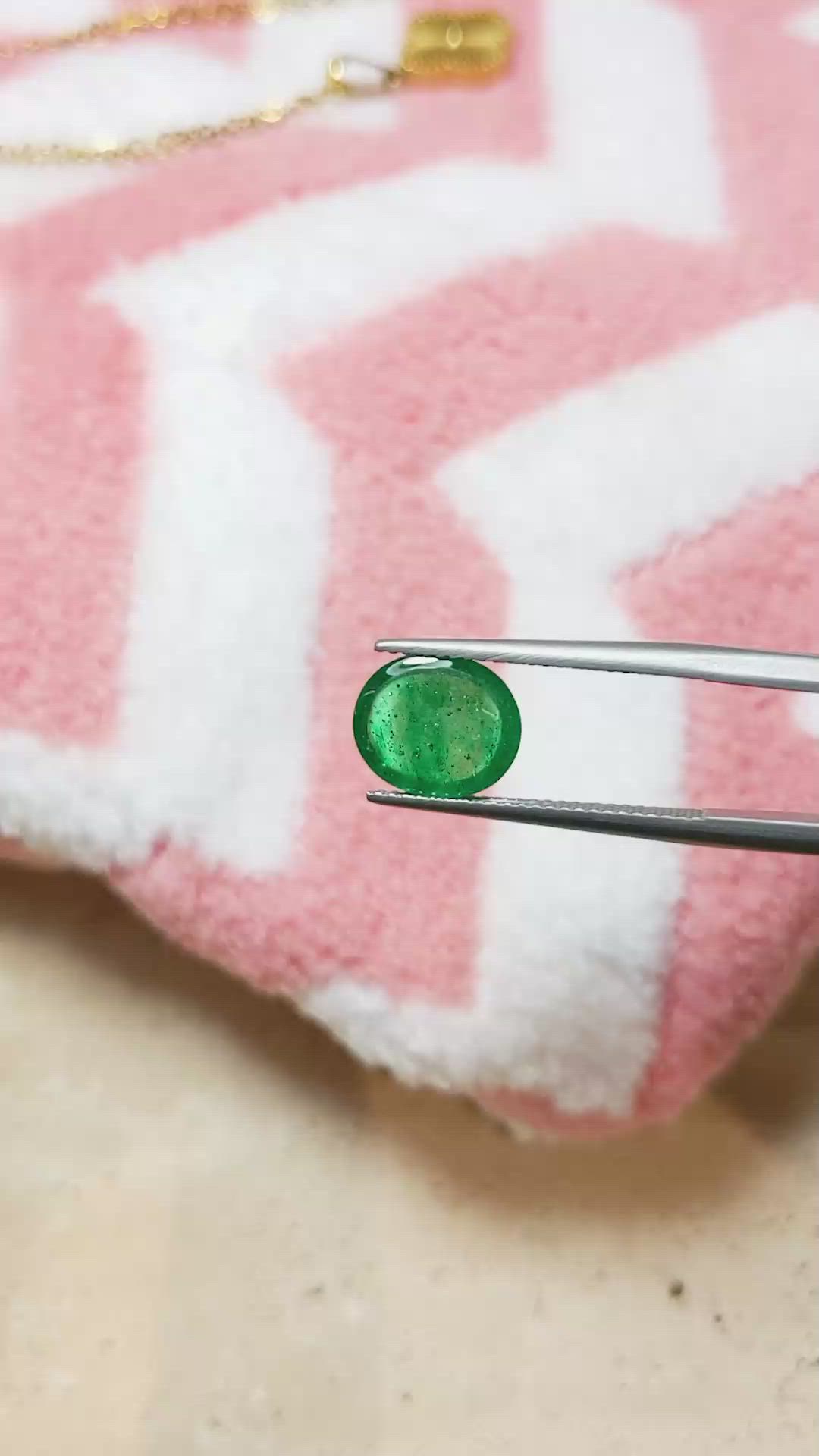 2.45 Ct. Cabochon Emerald from Pakistan Size Video