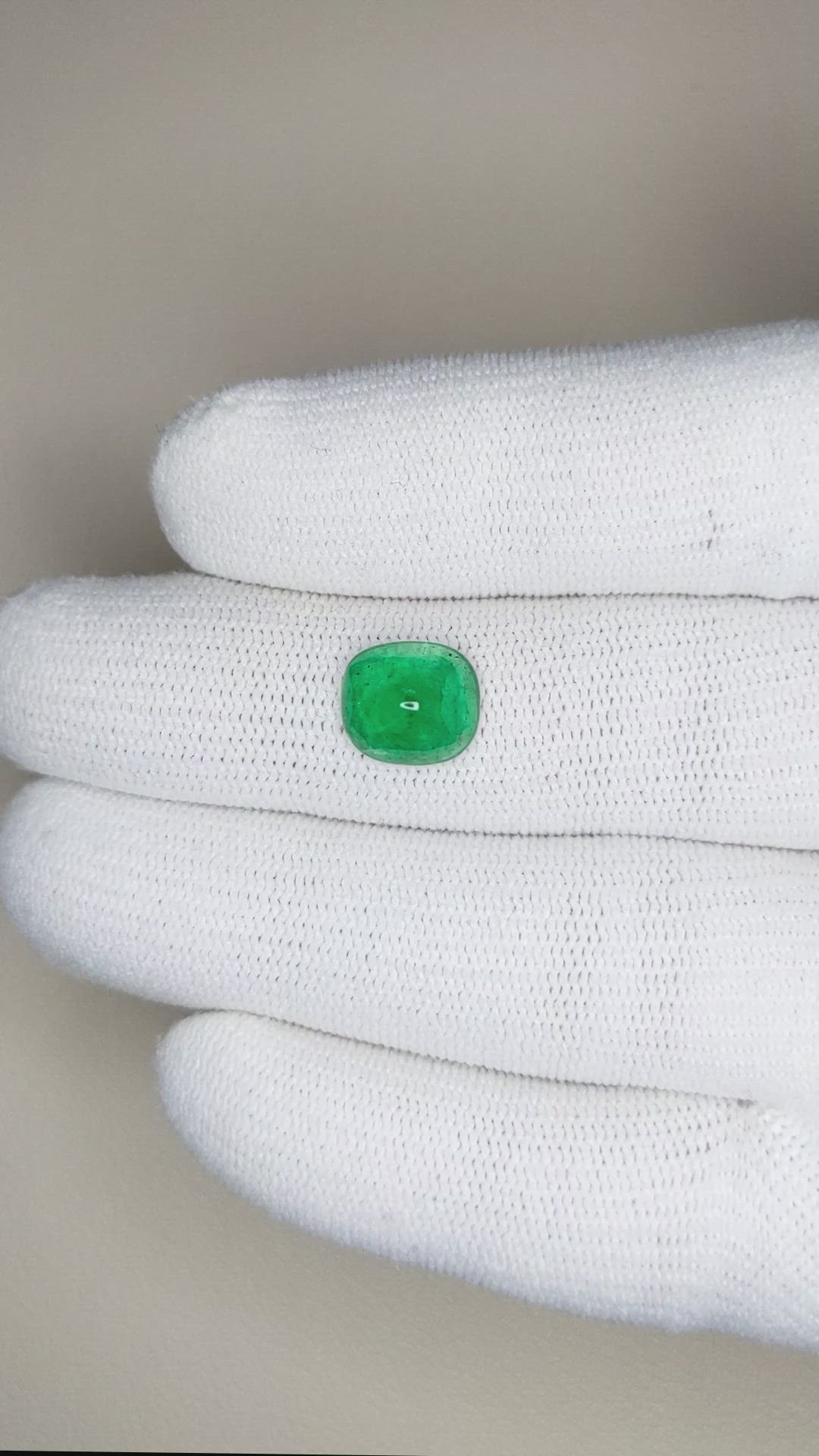 1.90 Ct. Cabochon Emerald from Pakistan Size Video