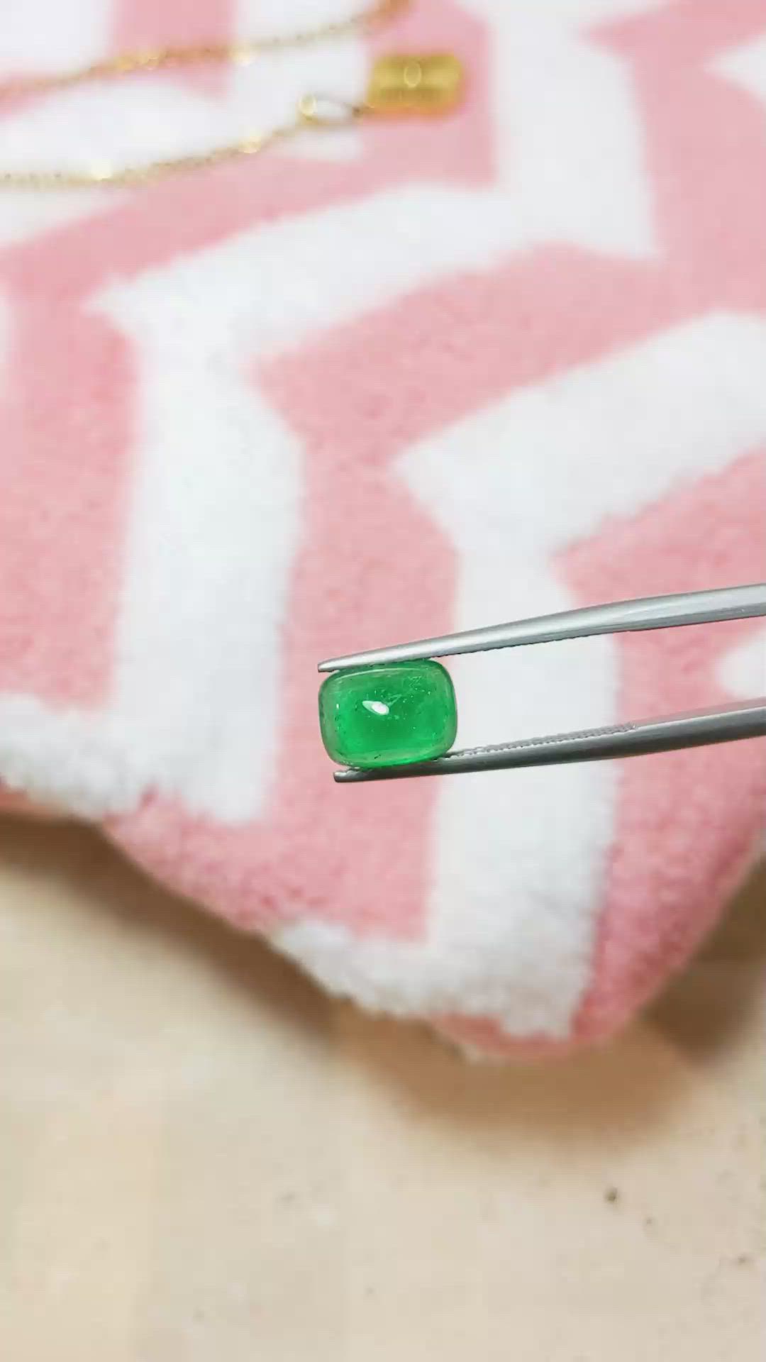 2.05 Ct. Cabochon Emerald from Pakistan Size Video