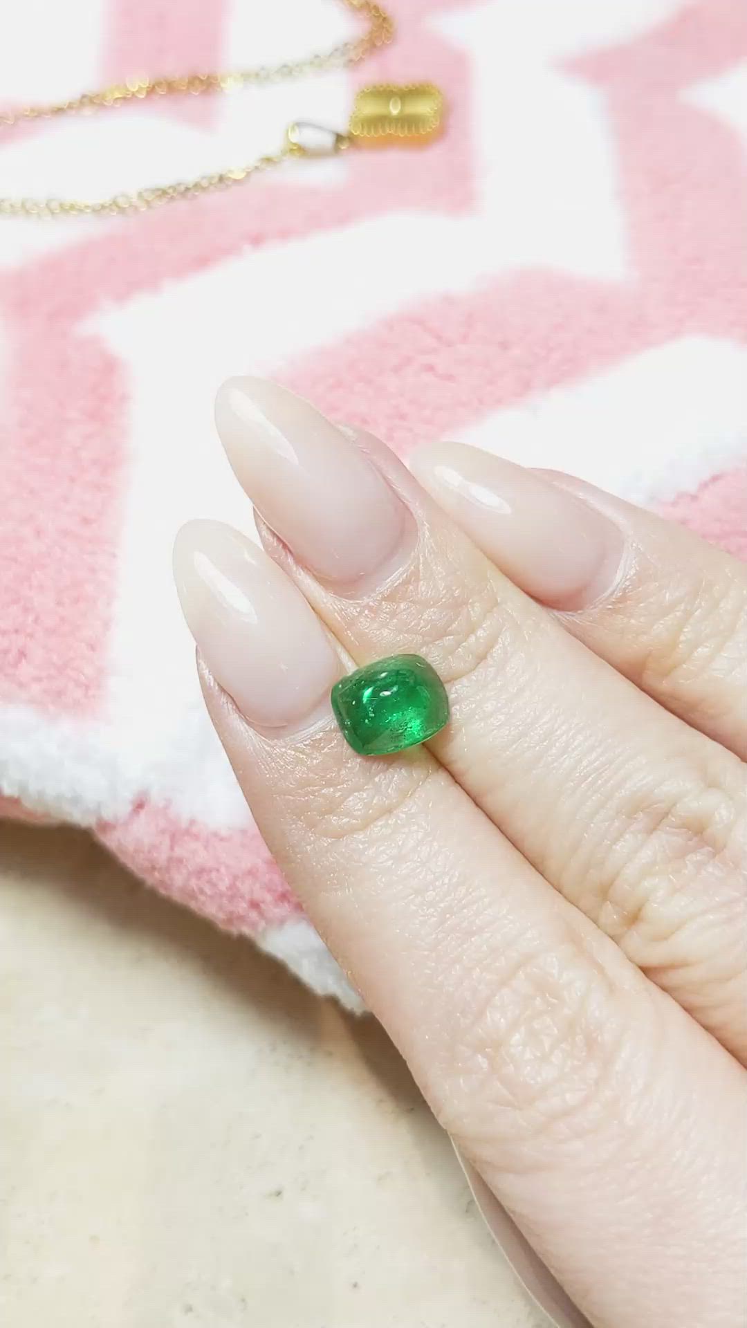 2.07 Ct. Cabochon Emerald from Pakistan Size Video