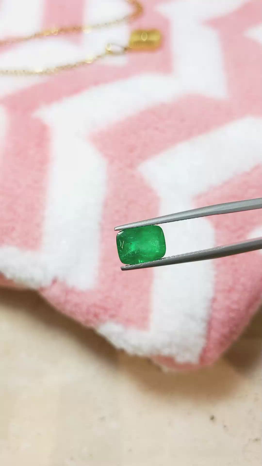 1.96 Ct. Cabochon Emerald from Pakistan Size Video
