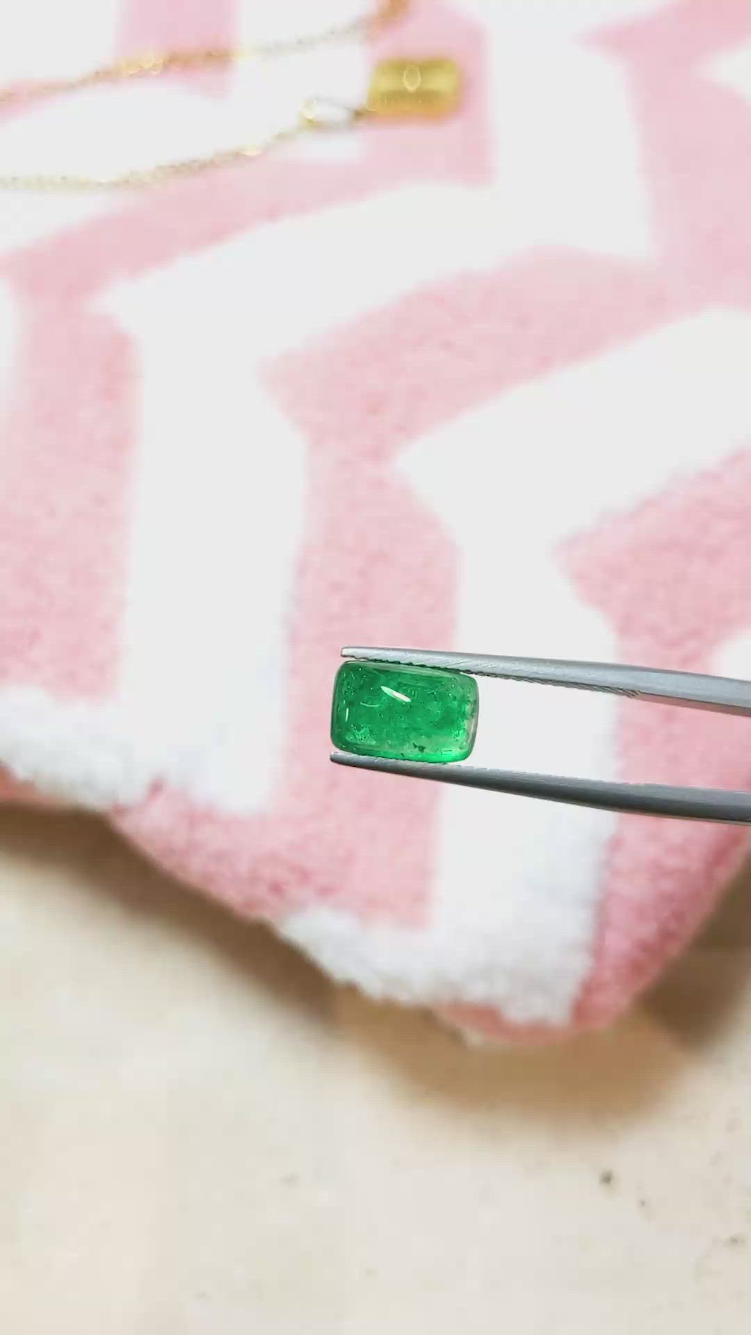 2.38 Ct. Cabochon Emerald from Pakistan Size Video