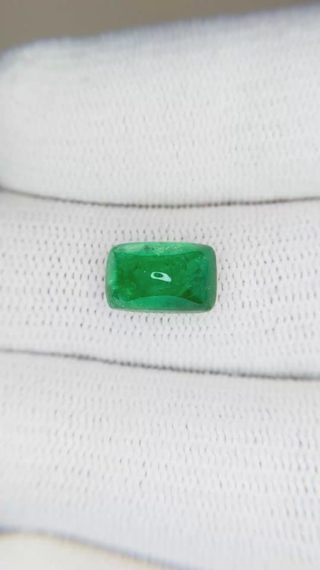2.38 Ct. Cabochon Emerald from Pakistan Size Video