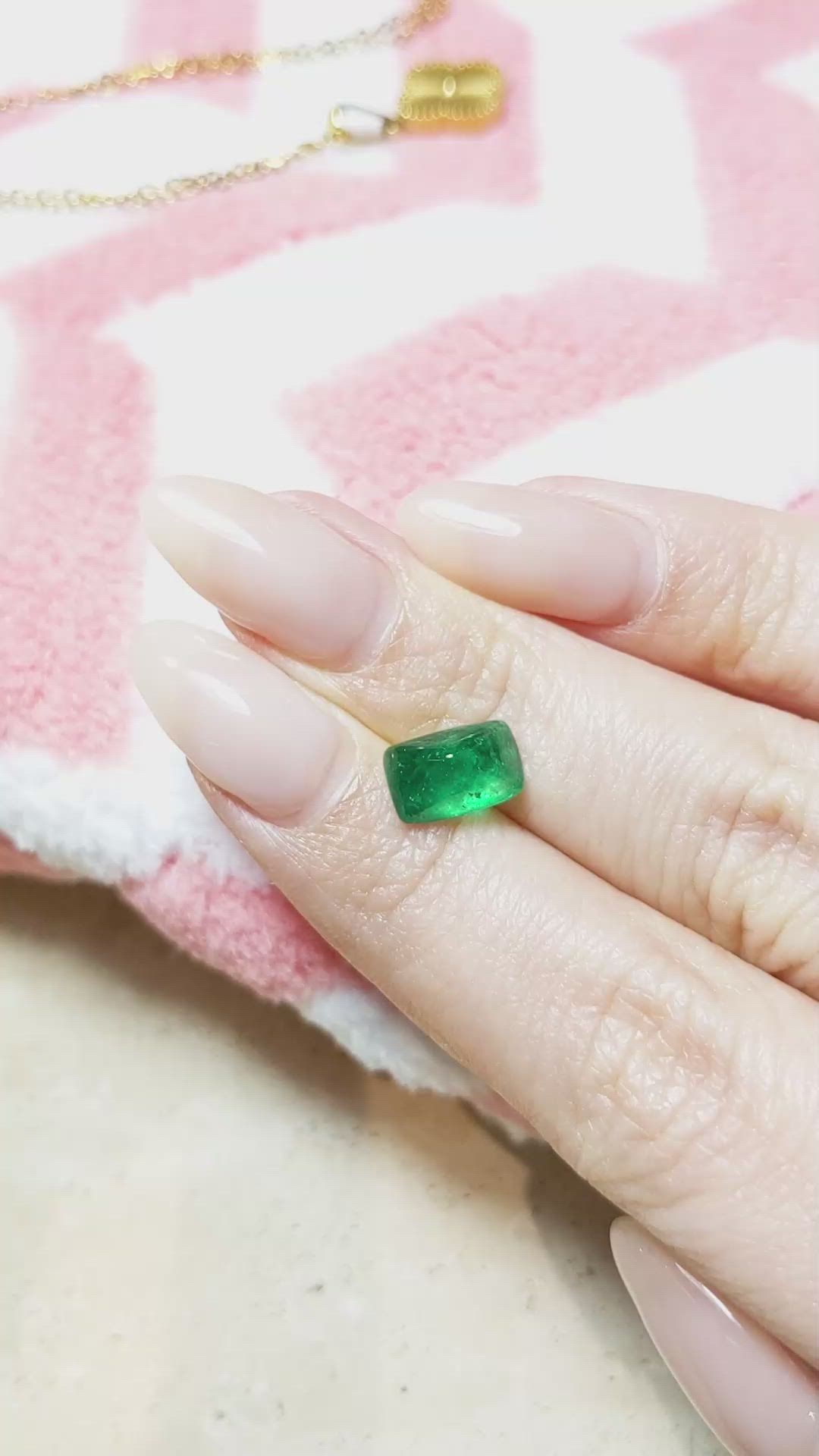 2.38 Ct. Cabochon Emerald from Pakistan Size Video