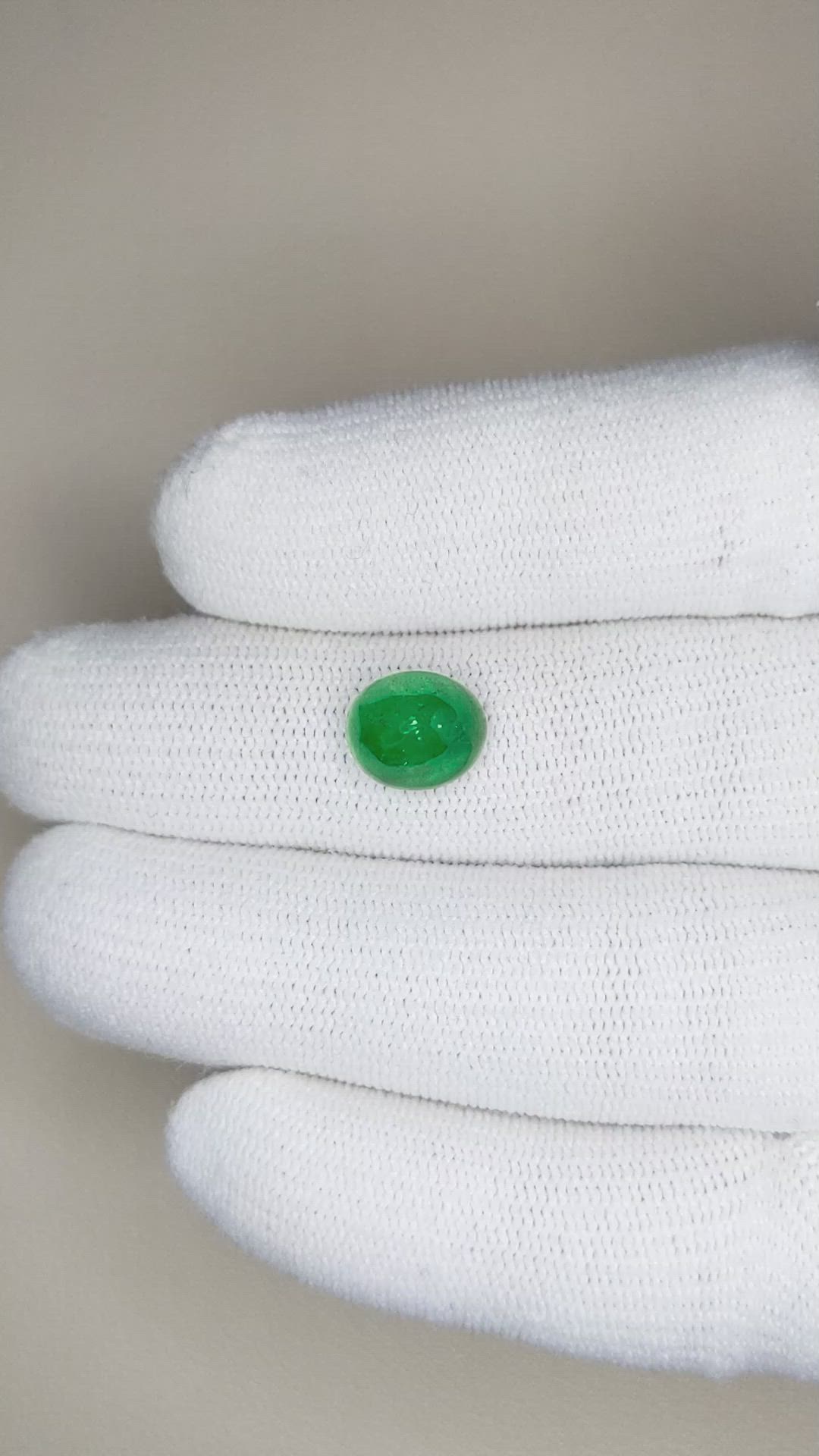 2.82 Ct. Cabochon Emerald from Pakistan Size Video