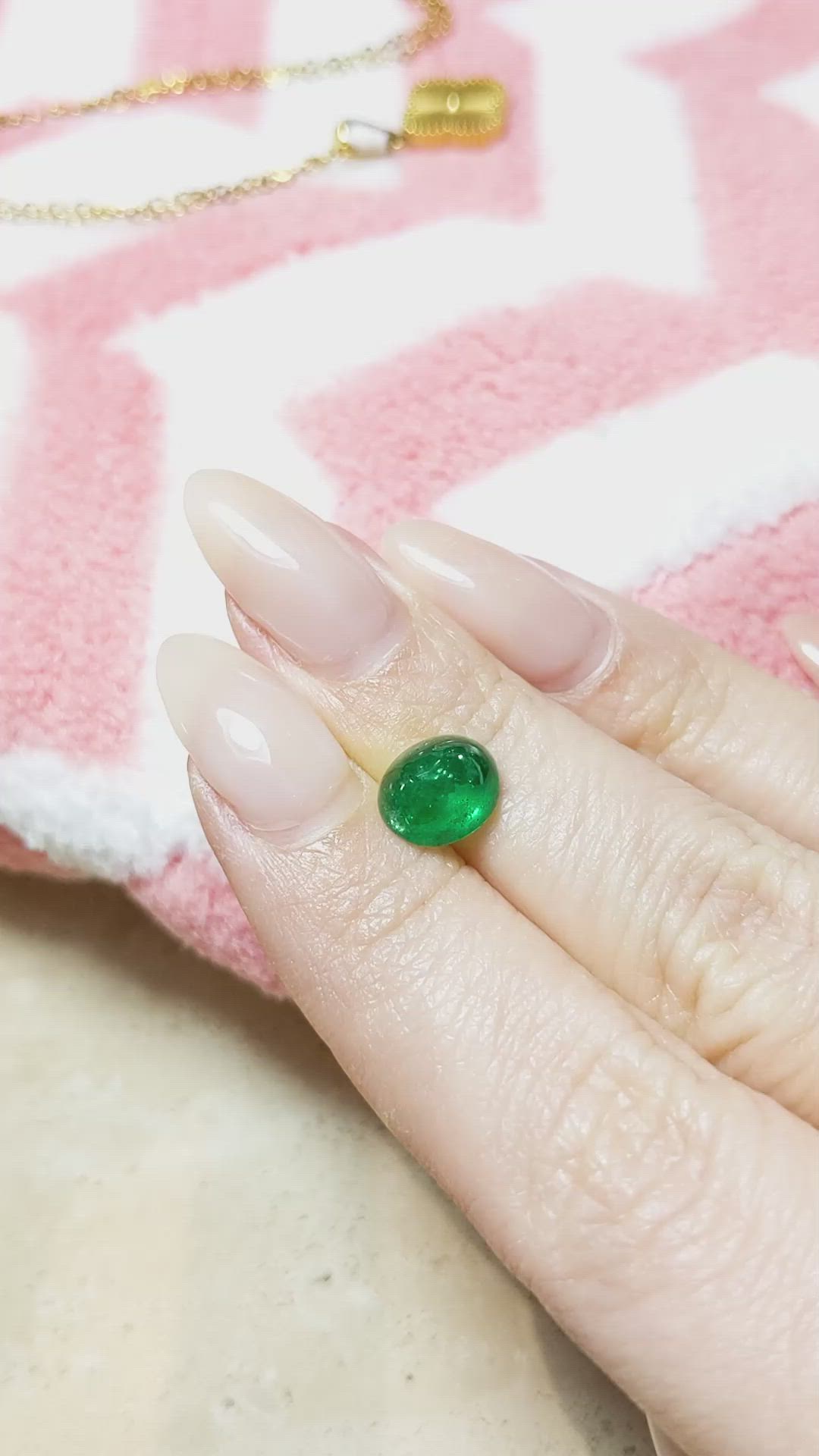 2.82 Ct. Cabochon Emerald from Pakistan Size Video