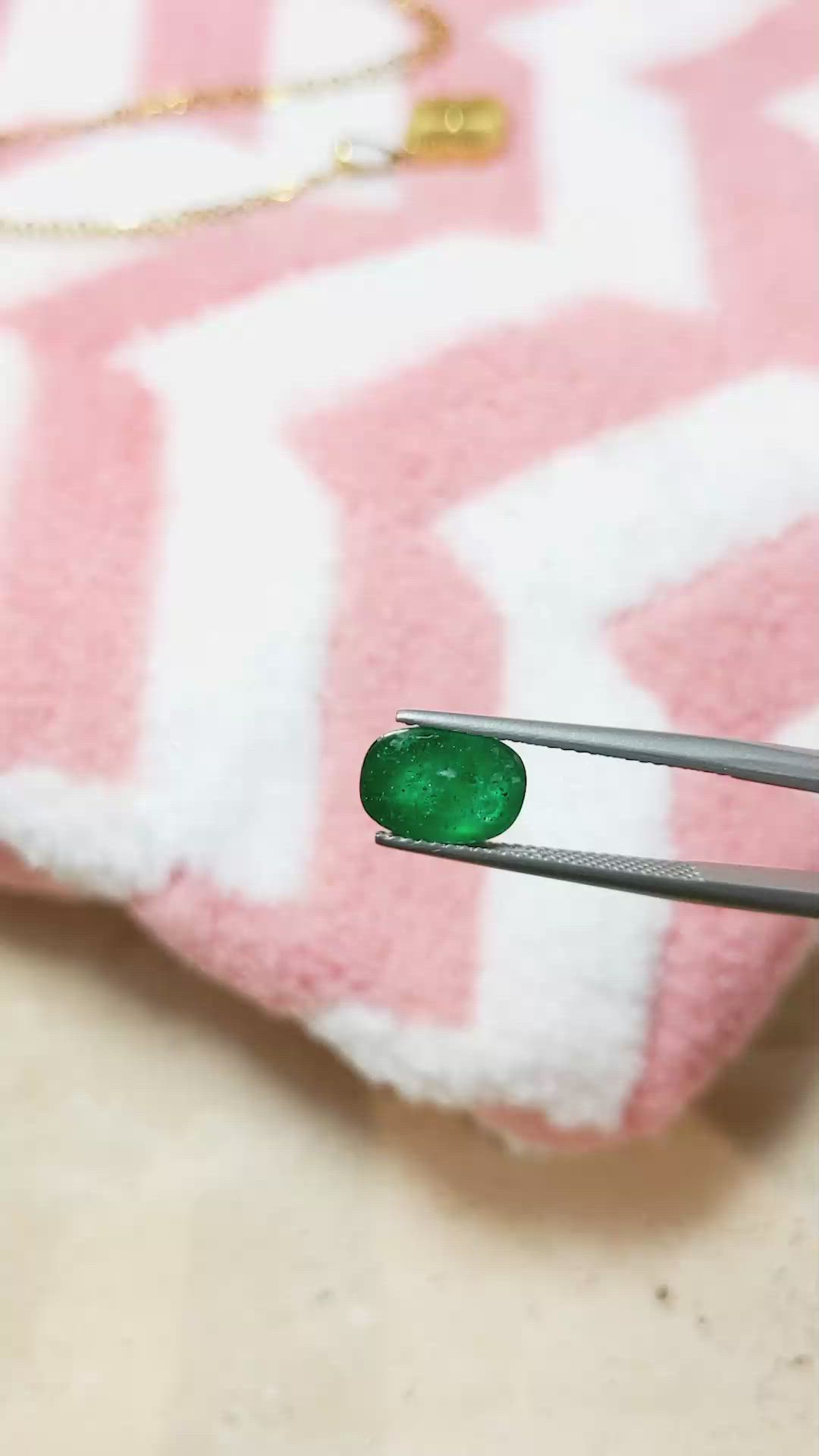 2.05 Ct. Cabochon Emerald from Pakistan Size Video
