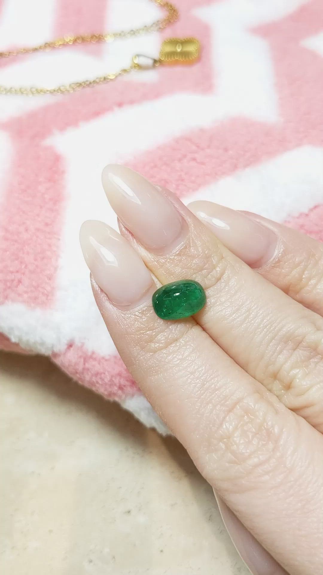 2.05 Ct. Cabochon Emerald from Pakistan Size Video