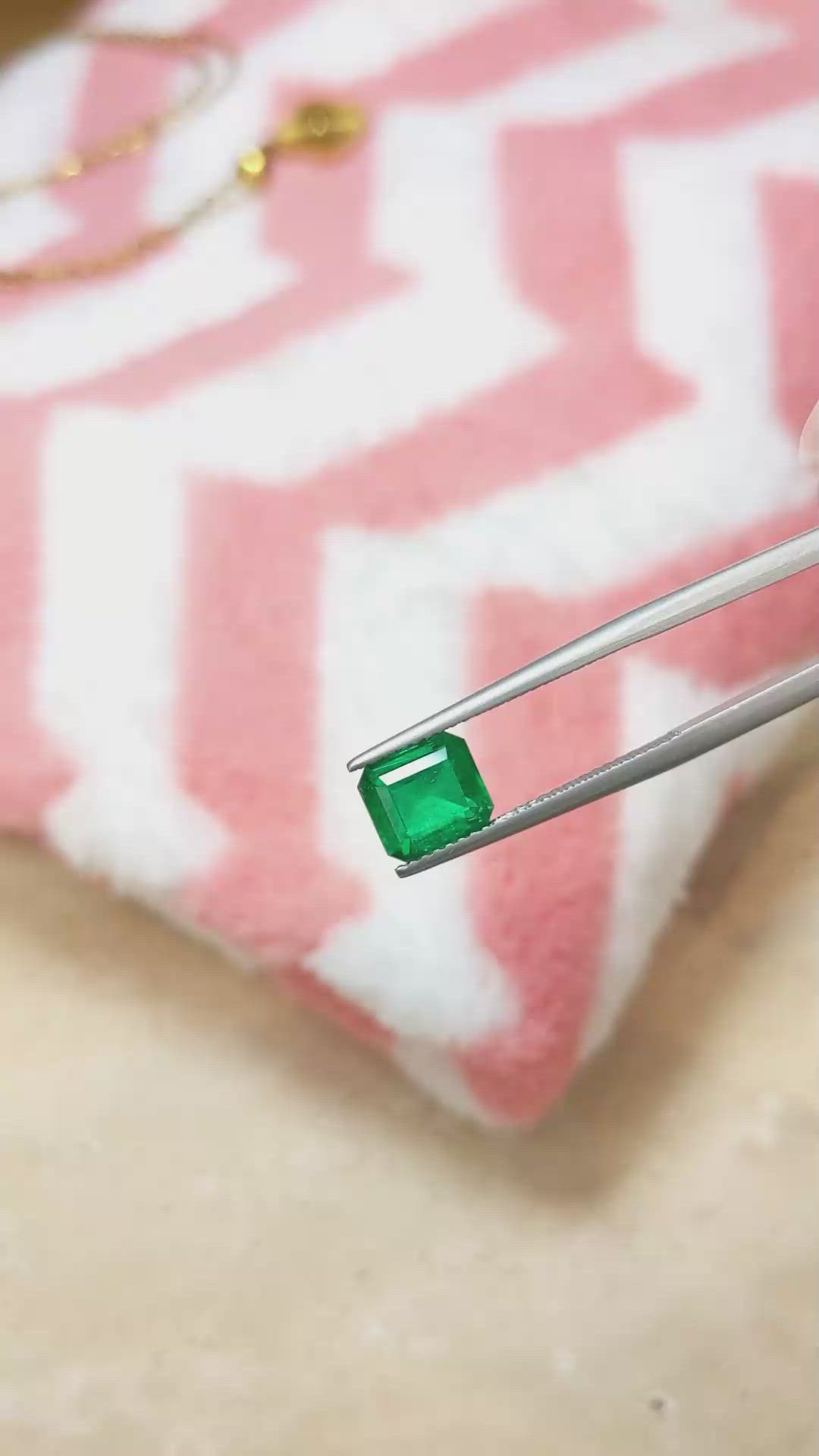 1.58 Ct. Emerald from Zambia Size Video