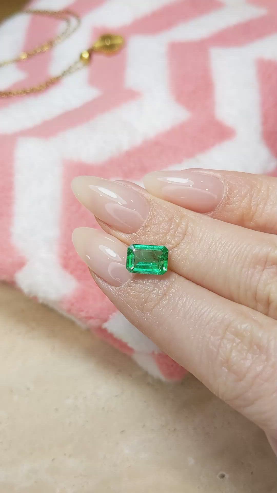1.52 Ct. Emerald from Zambia Size Video