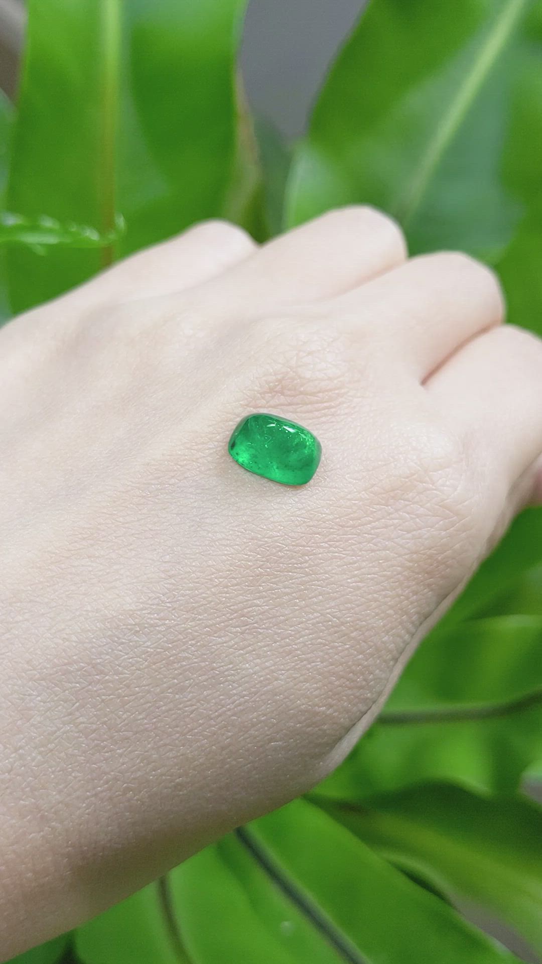 3.41 Ct. Cabochon Emerald from Pakistan Size Video