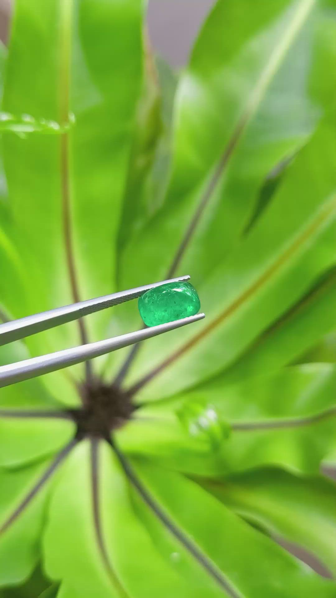 3.41 Ct. Cabochon Emerald from Pakistan Size Video