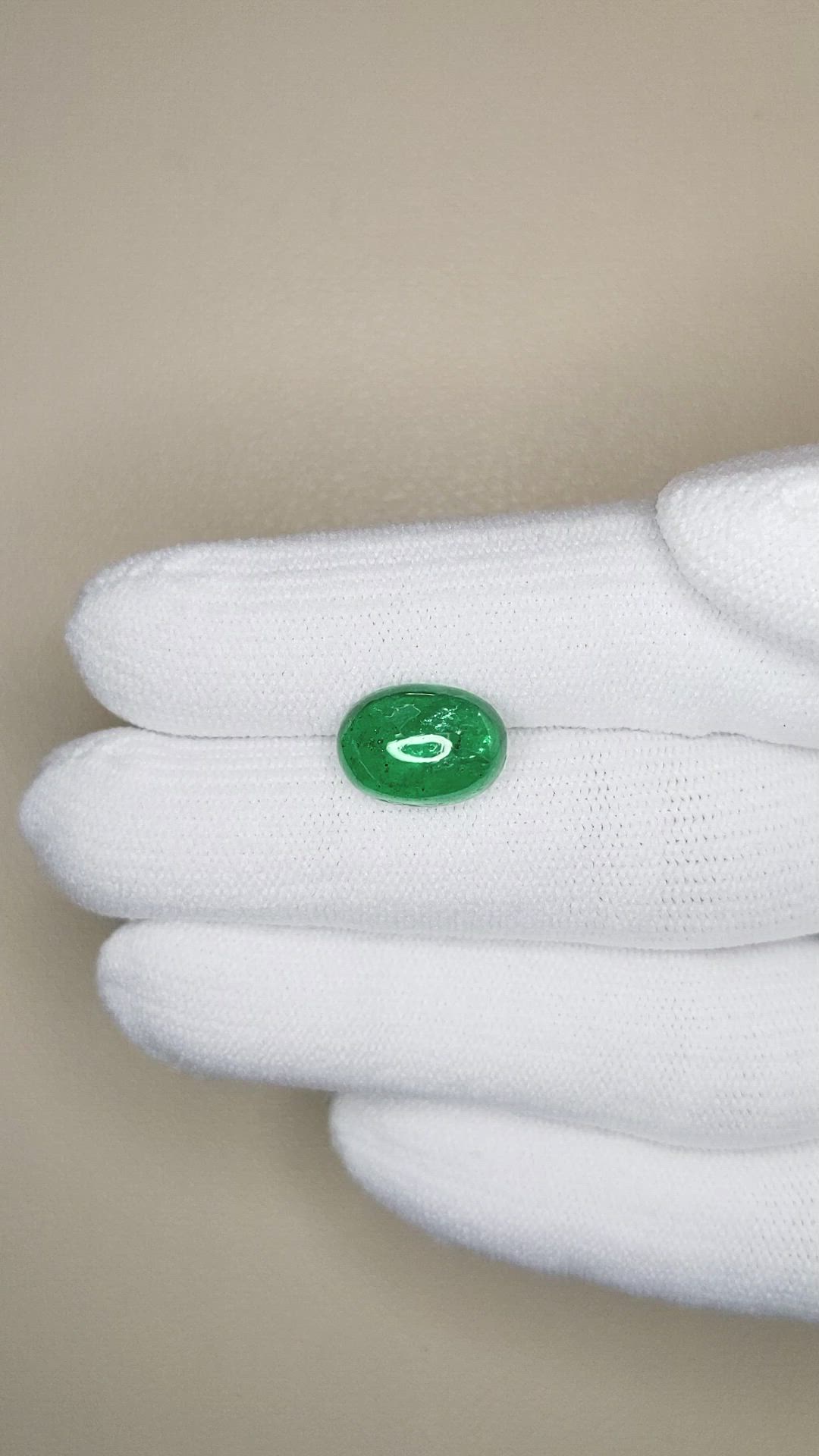 3.38 Ct. Cabochon Emerald from Pakistan Size Video