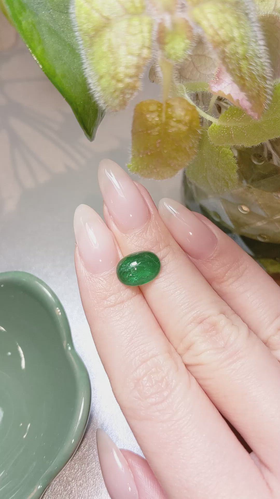 3.38 Ct. Cabochon Emerald from Pakistan Size Video