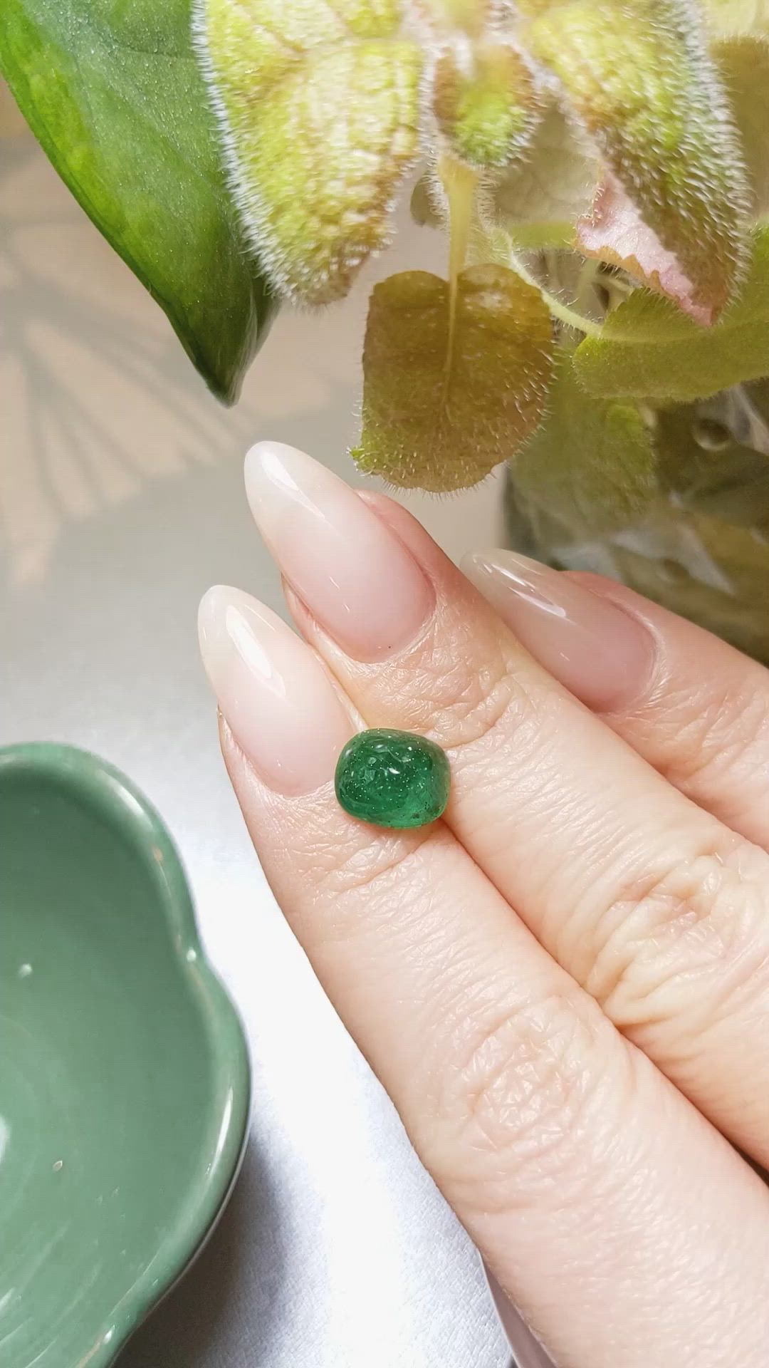 2.88 Ct. Cabochon Emerald from Pakistan Size Video