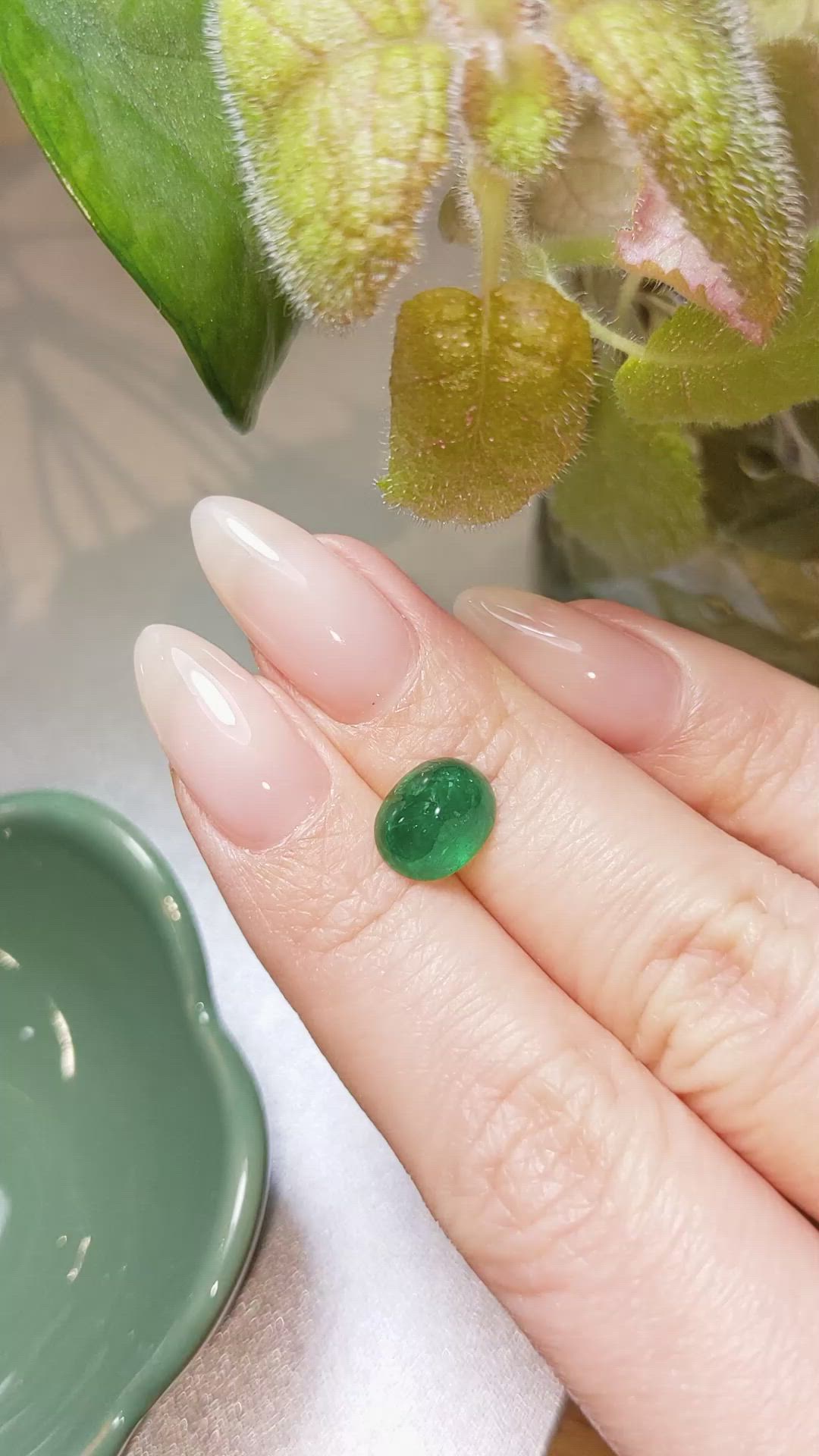 2.57 Ct. Cabochon Emerald from Pakistan Size Video