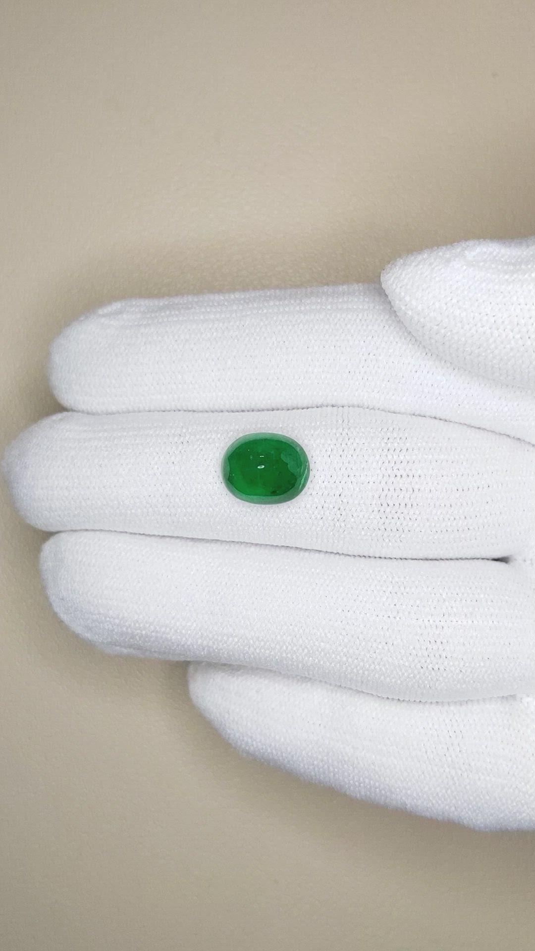 2.57 Ct. Cabochon Emerald from Pakistan Size Video