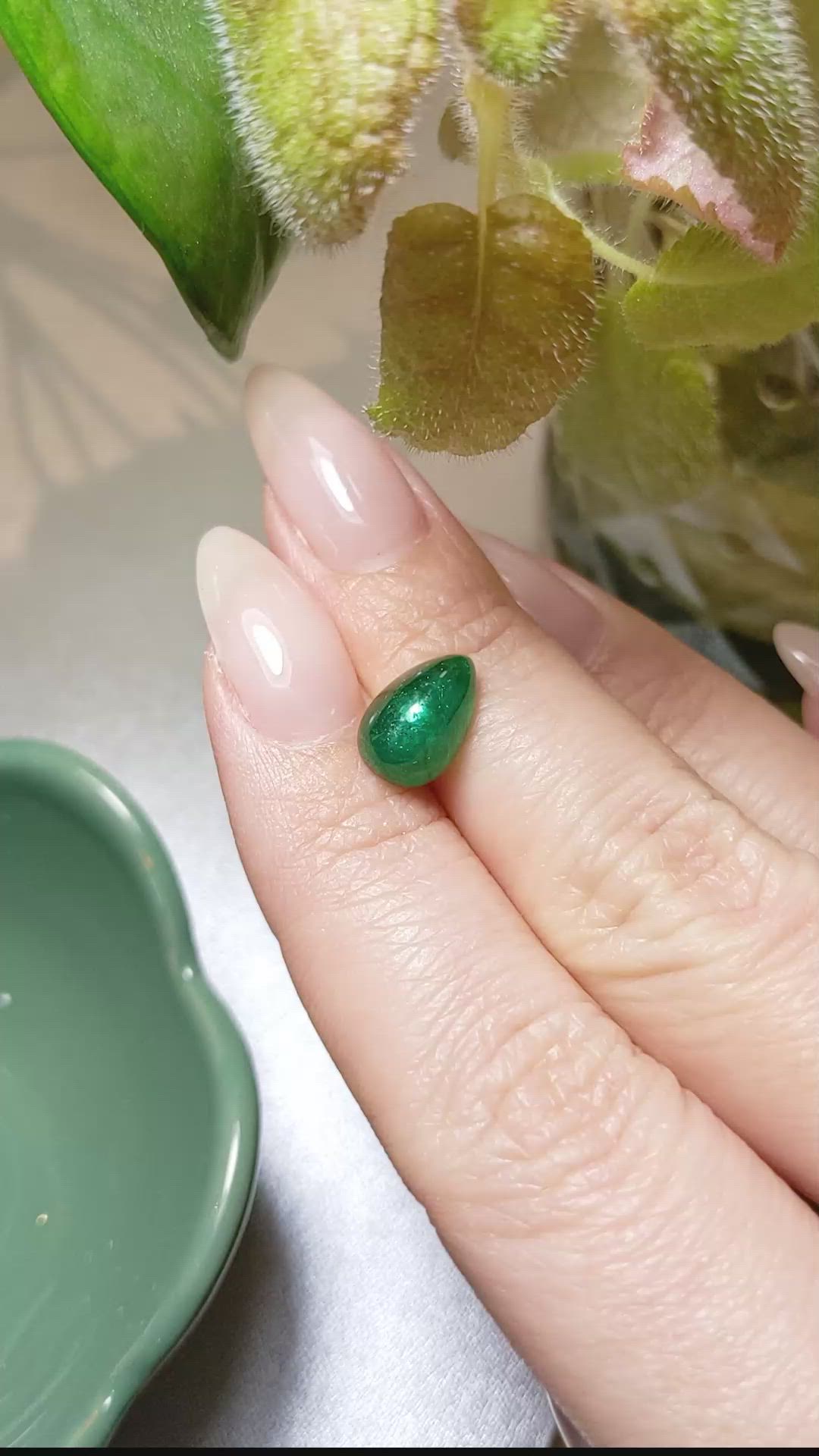 3.26 Ct. Cabochon Emerald from Pakistan Size Video