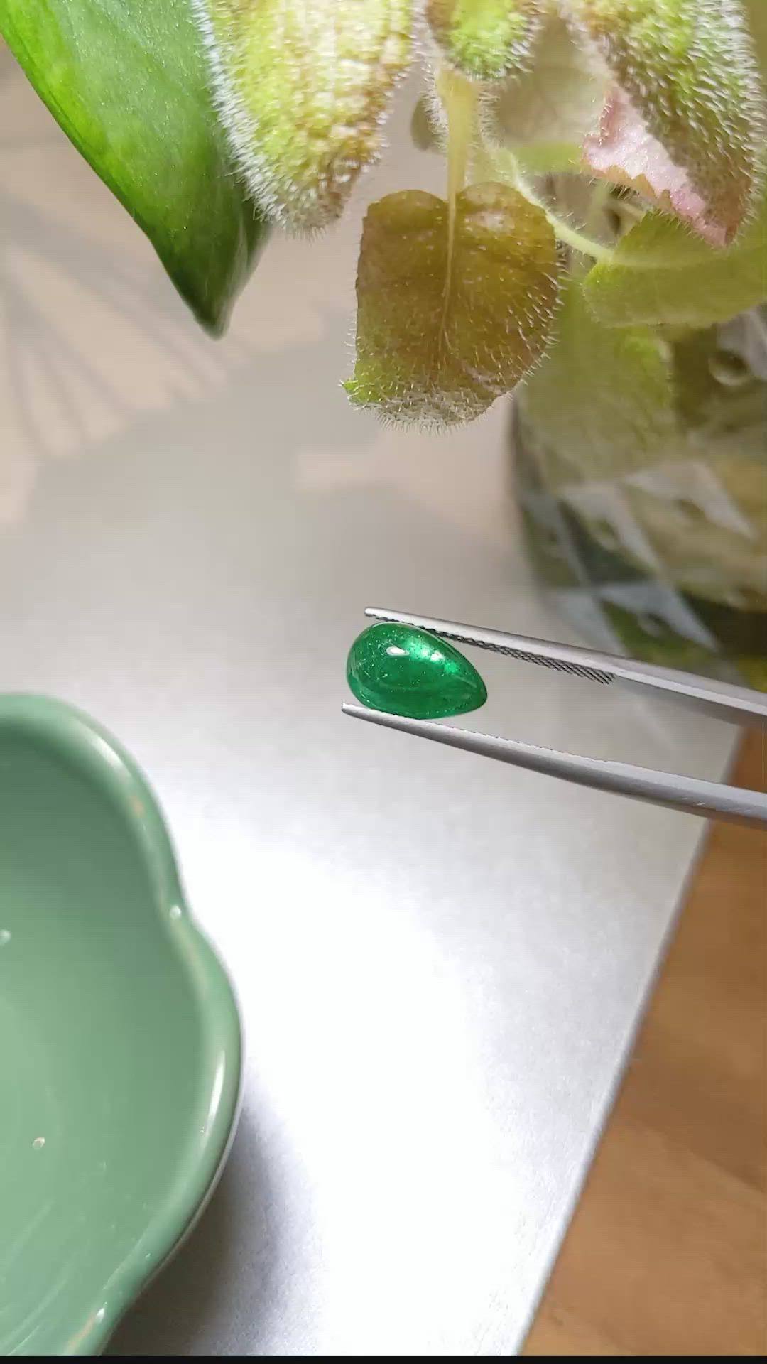 3.26 Ct. Cabochon Emerald from Pakistan Size Video