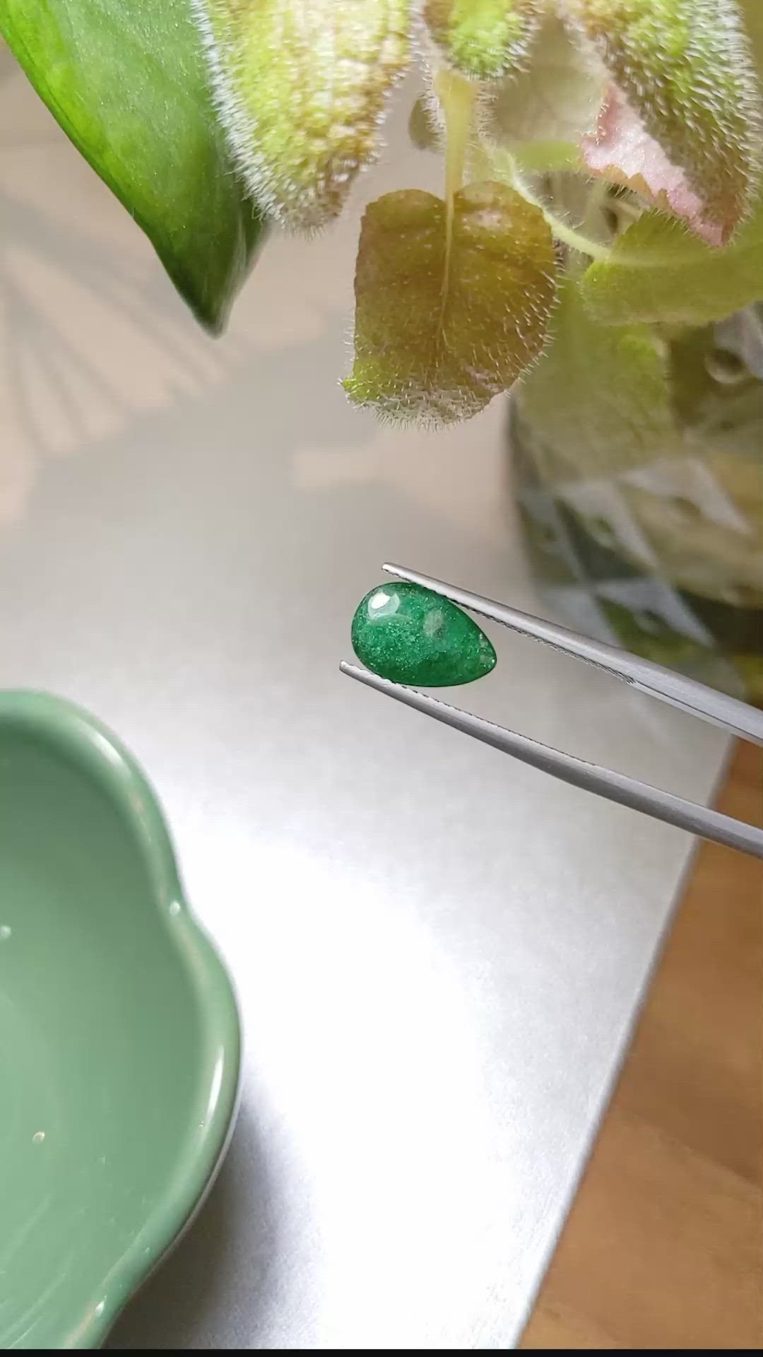 3.26 Ct. Cabochon Emerald from Pakistan Size Video