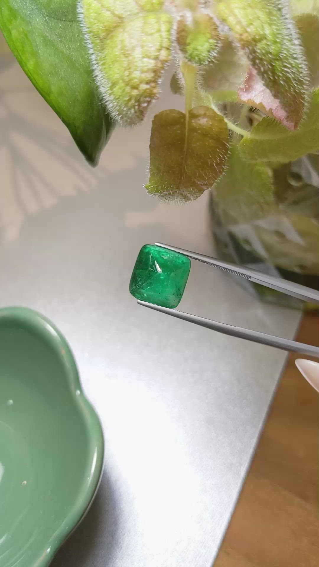 4.80 Ct. Cabochon Emerald from Pakistan Size Video