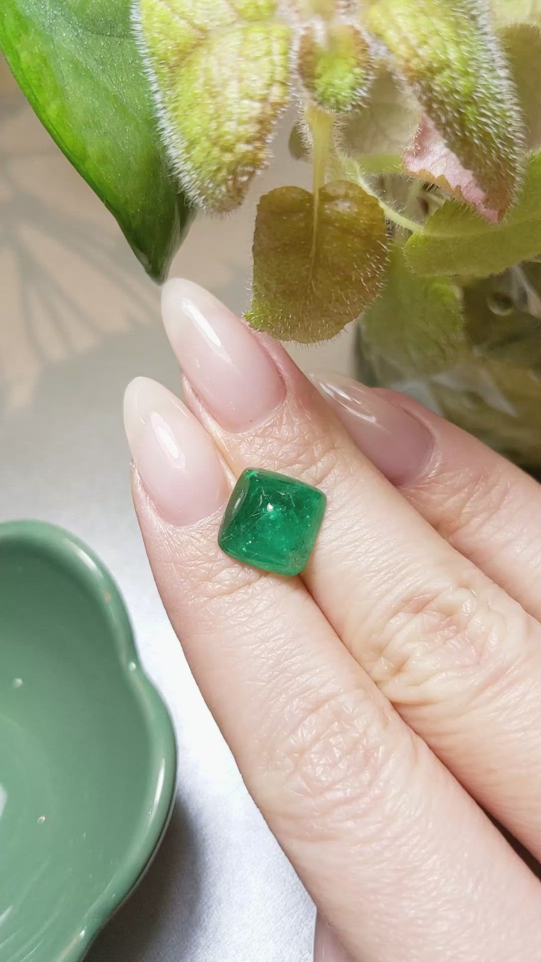 4.80 Ct. Cabochon Emerald from Pakistan Size Video