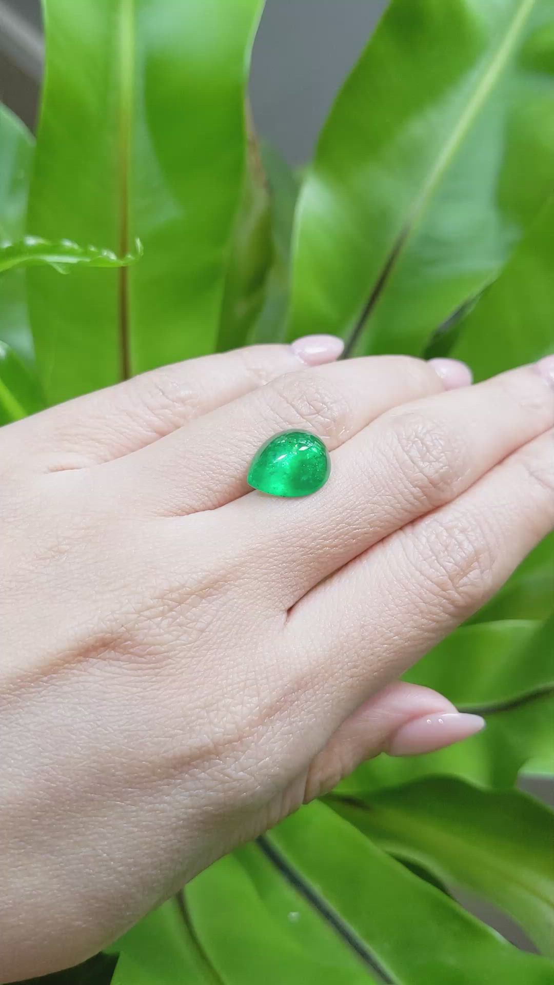 4.56 Ct. Cabochon Emerald from Pakistan Size Video