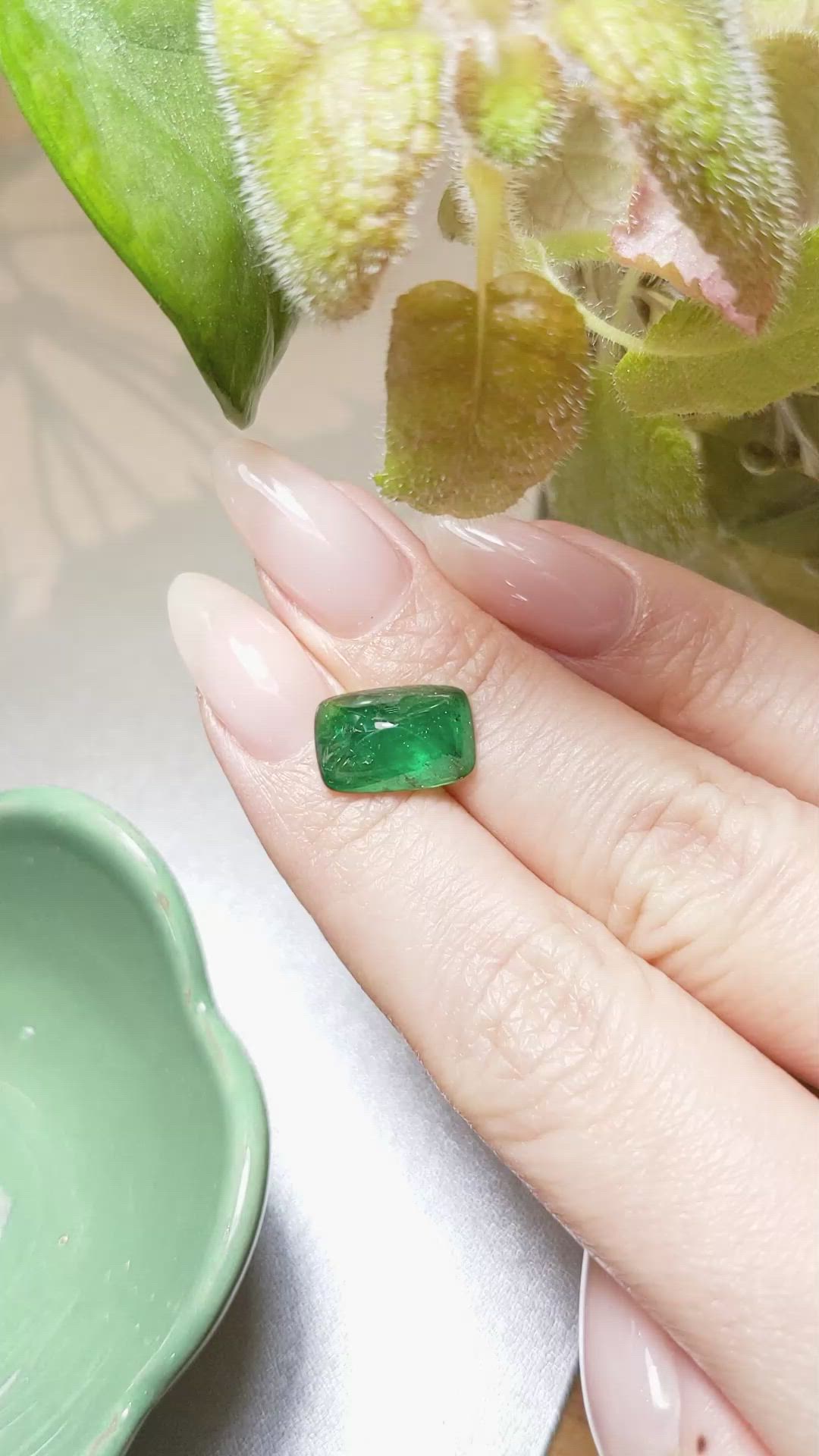 4.47 Ct. Cabochon Emerald from Pakistan Size Video
