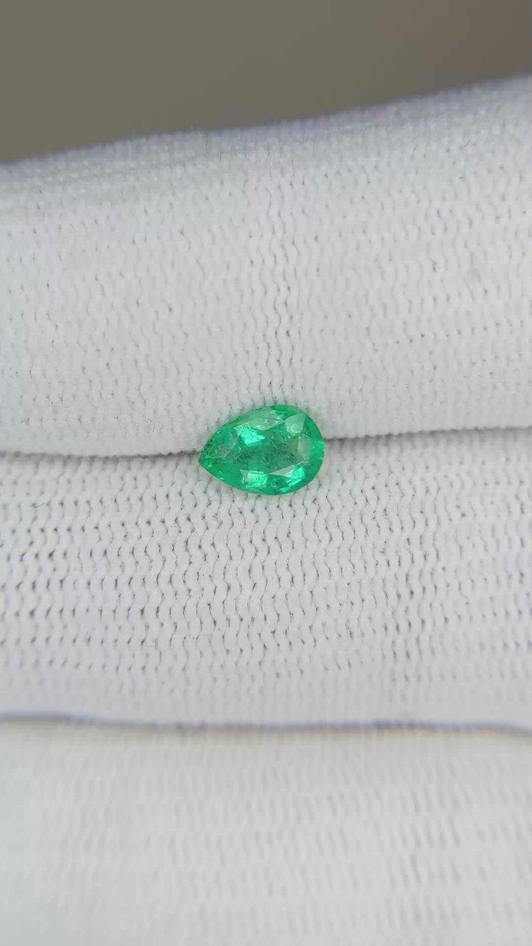 0.61 Ct. Emerald from Zambia Size Video