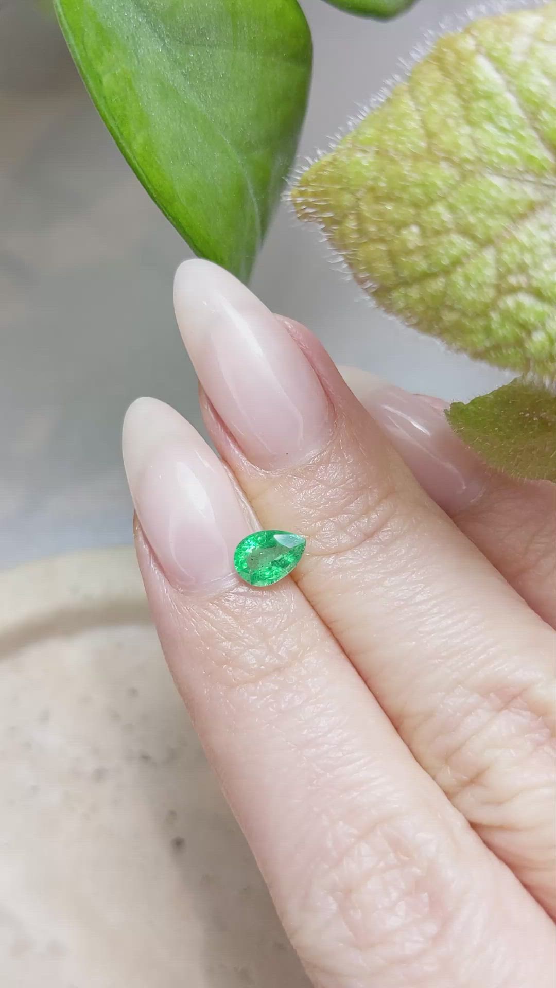 0.61 Ct. Emerald from Zambia Size Video