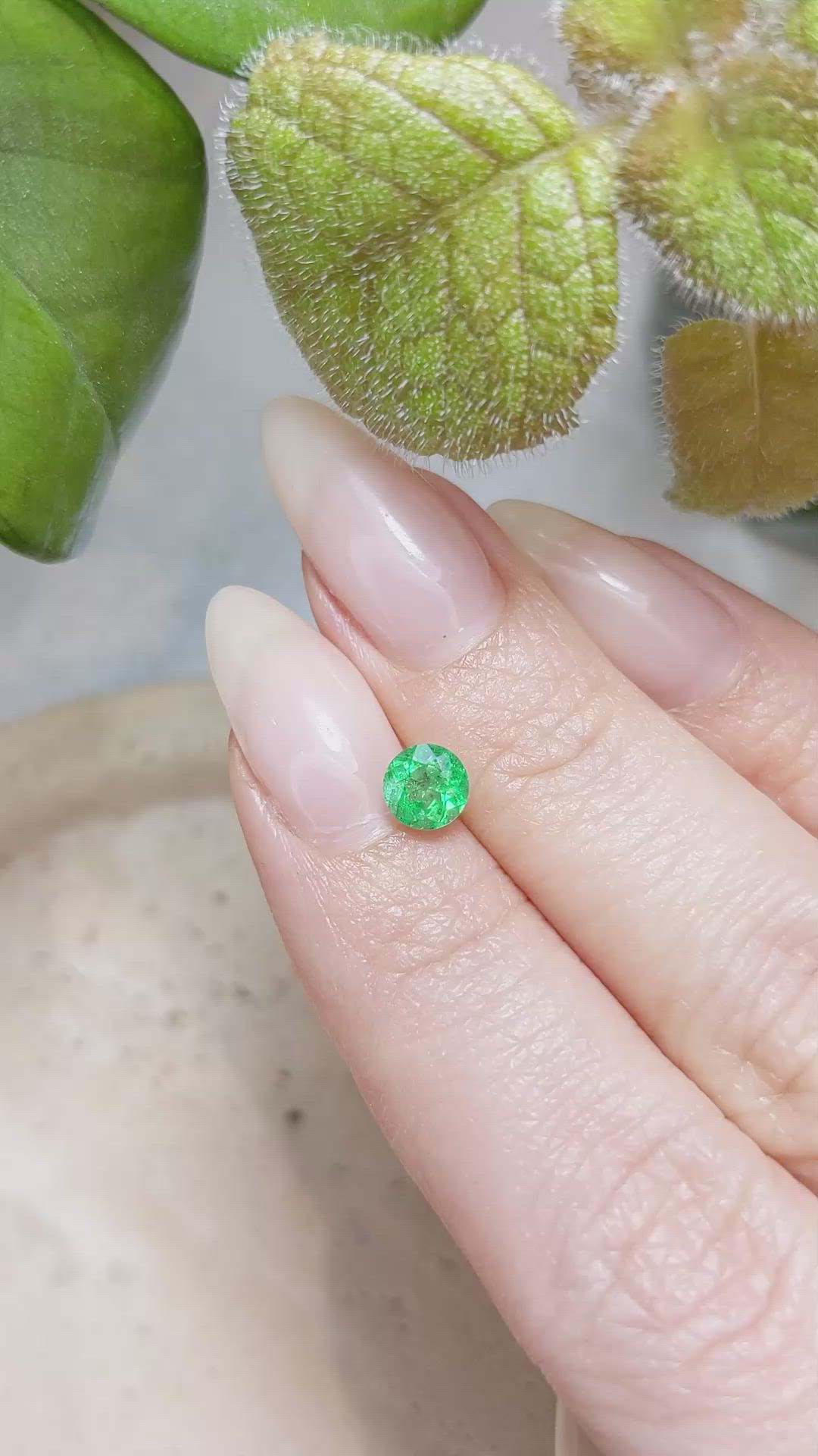 0.61 Ct. Emerald from Zambia Size Video