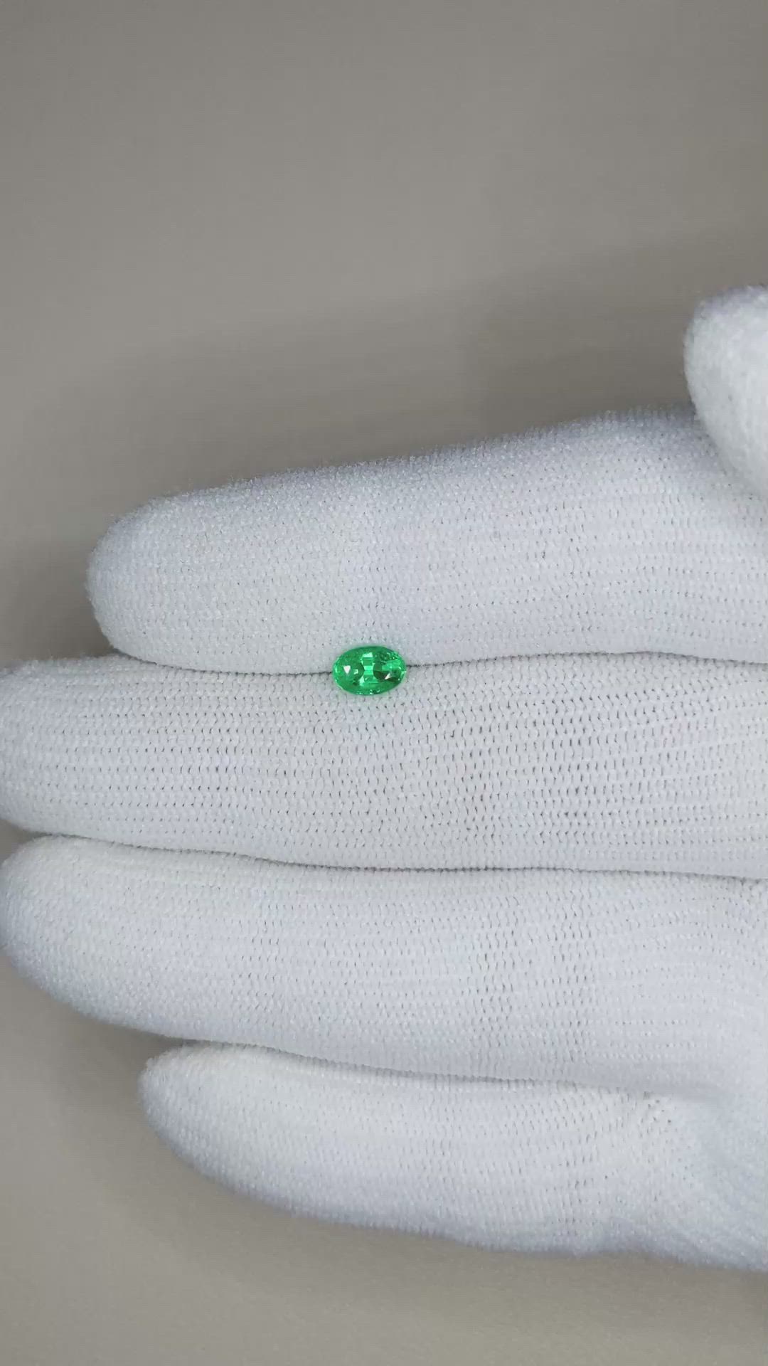 0.37 Ct. Emerald from Zambia Size Video